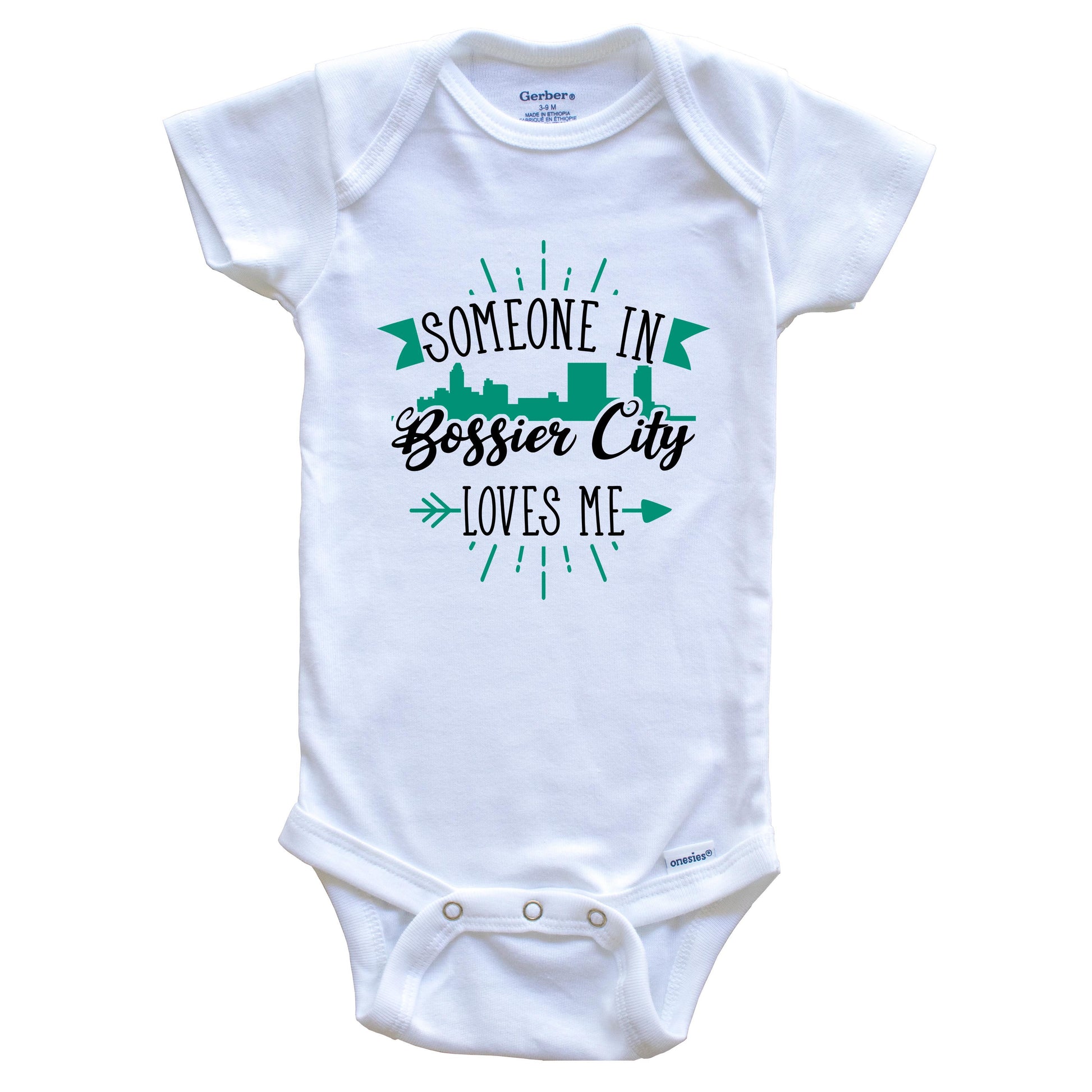 Someone In Bossier City Loves Me Bossier City LA Skyline Baby Onesie