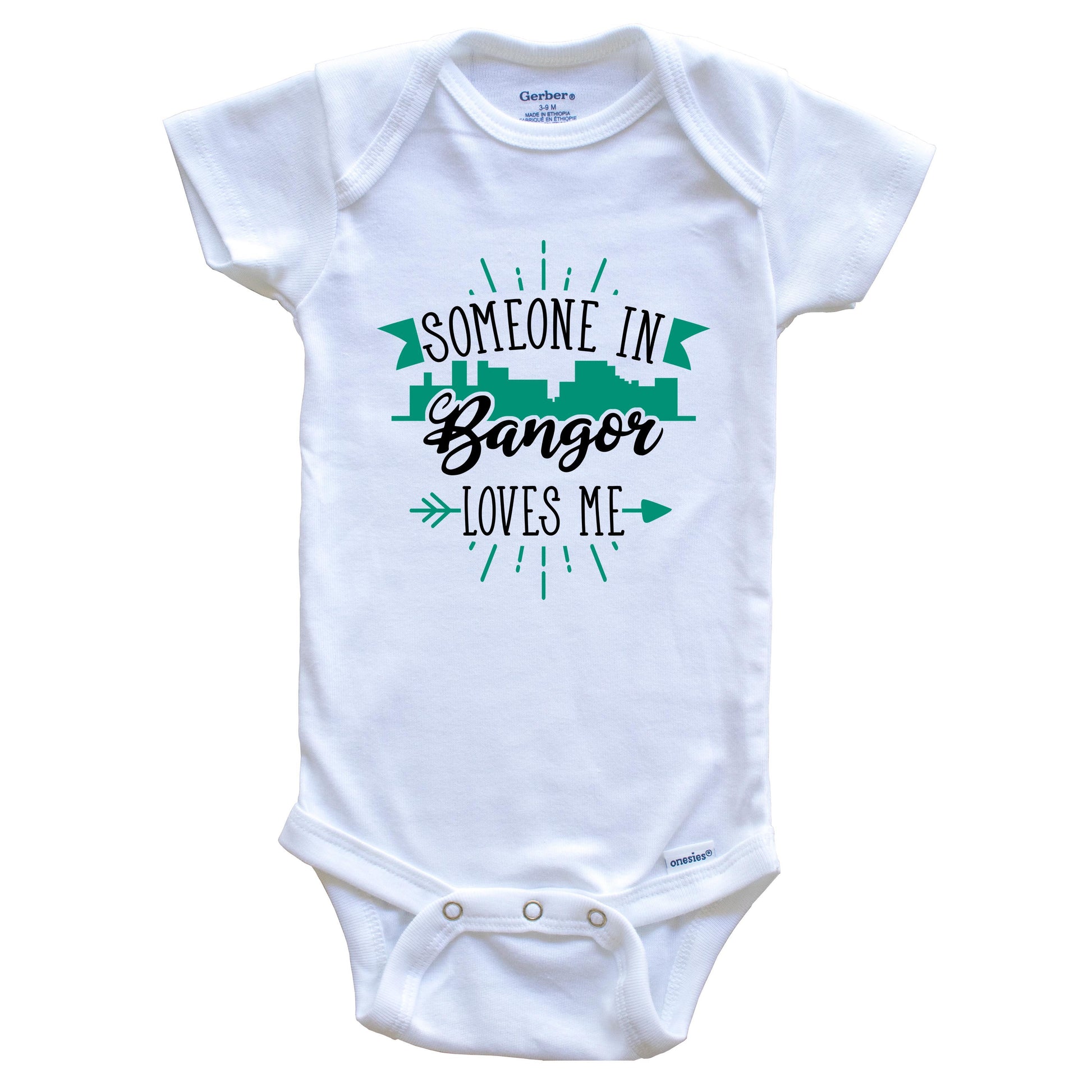 Someone In Bangor Loves Me Bangor ME Skyline Baby Onesie