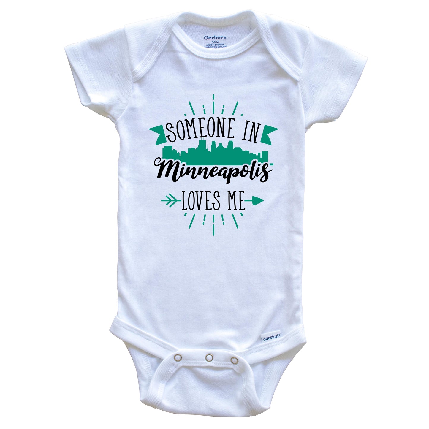 Someone In Minneapolis Loves Me Minneapolis MN Skyline Baby Onesie