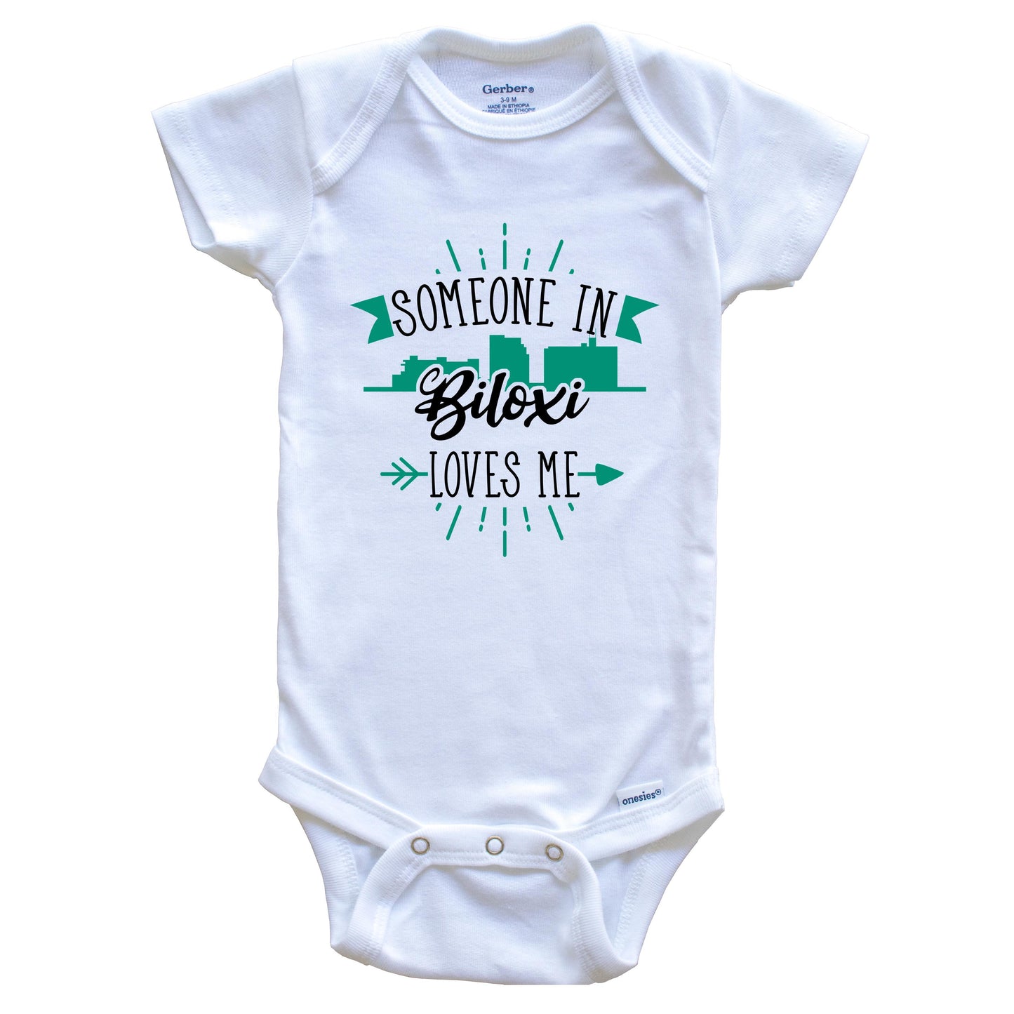 Someone In Biloxi Loves Me Biloxi MS Skyline Baby Onesie