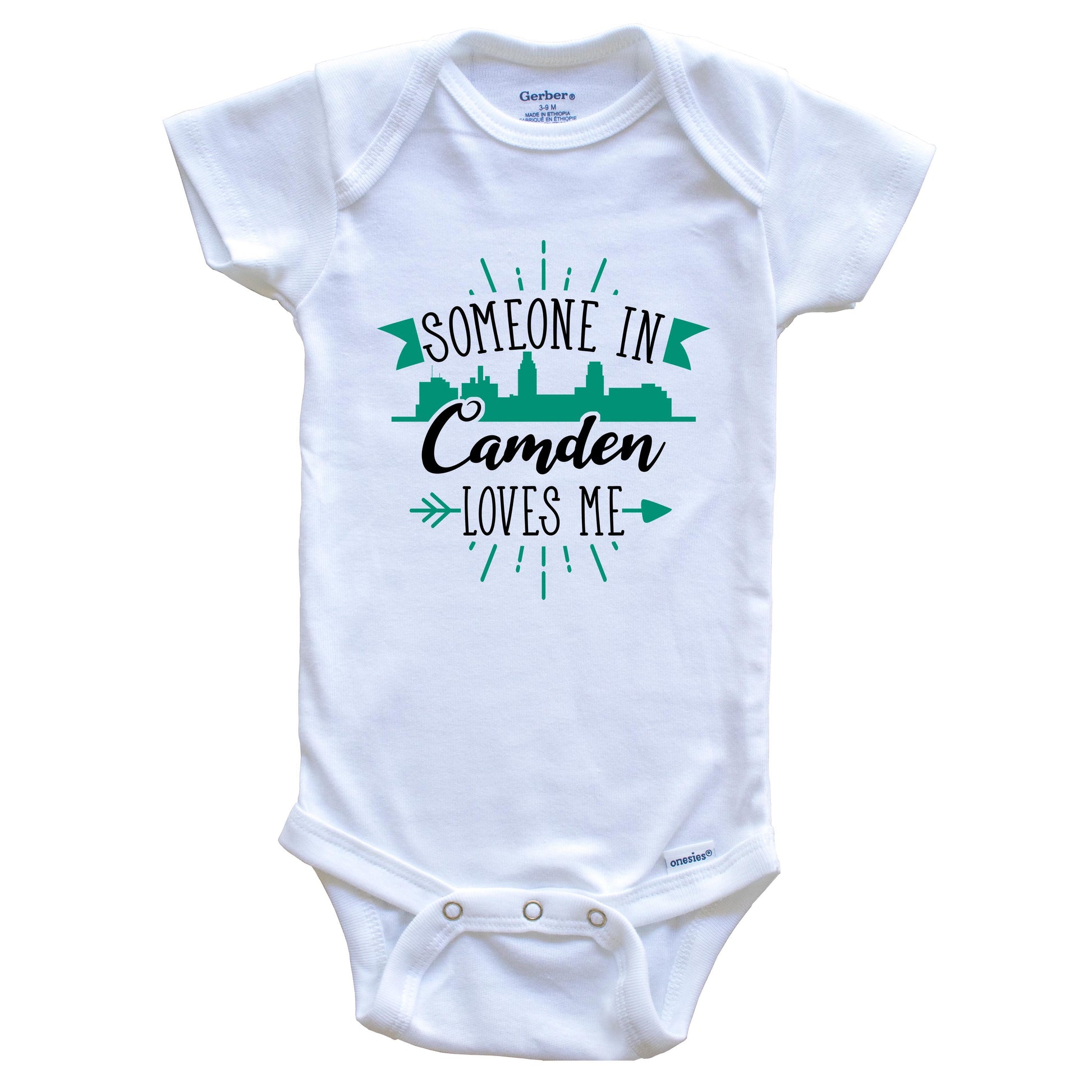 Someone In Camden Loves Me Camden NJ Skyline Baby Onesie