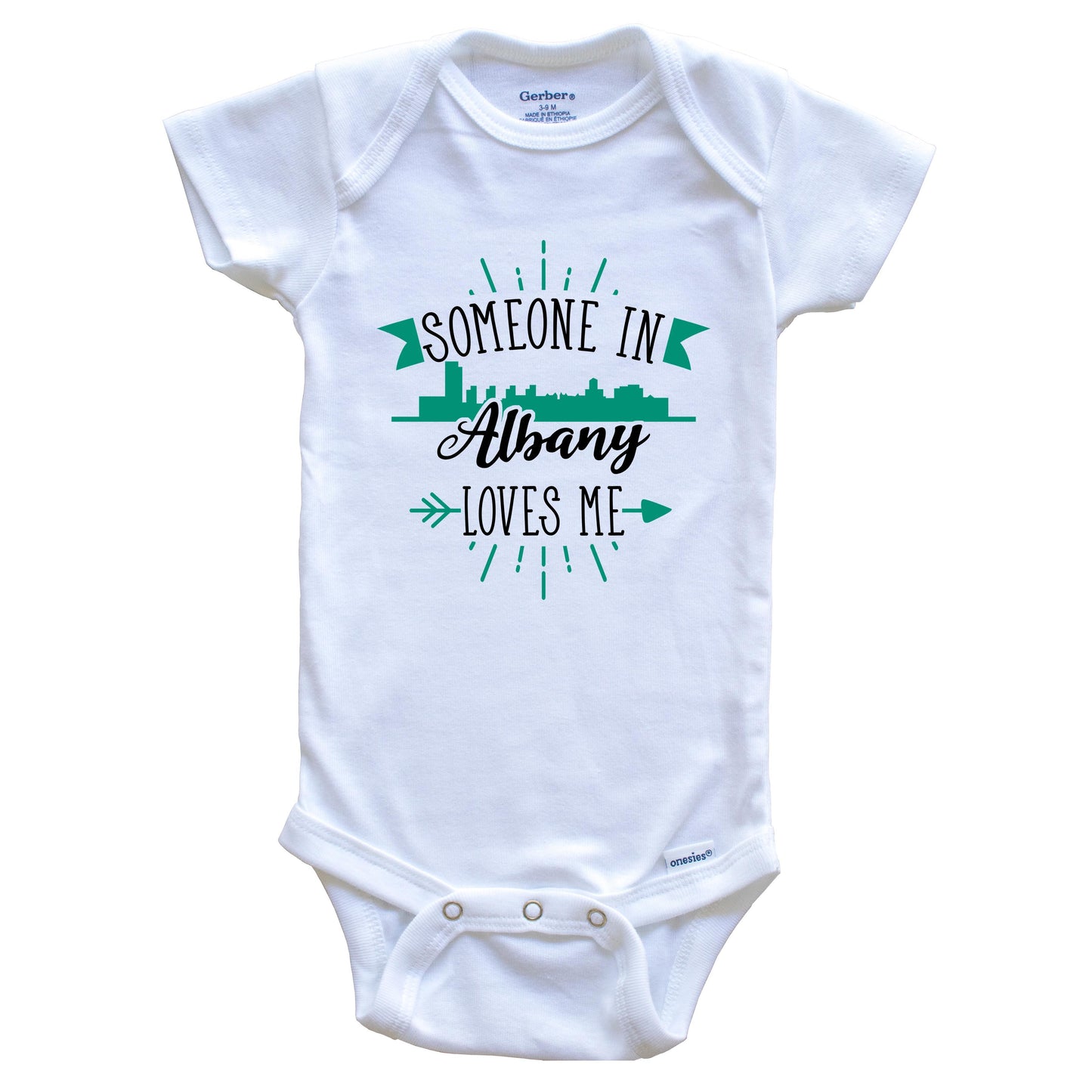 Someone In Albany Loves Me Albany NY Skyline Baby Onesie