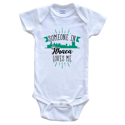 Someone In Ithaca Loves Me Ithaca NY Skyline Baby Onesie