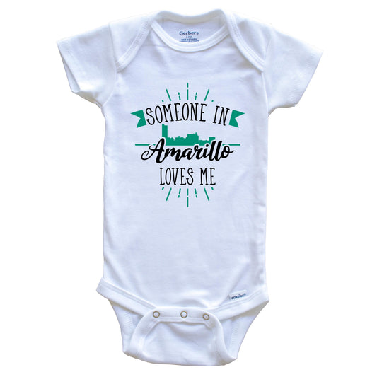 Someone In Amarillo Loves Me Amarillo TX Skyline Baby Onesie