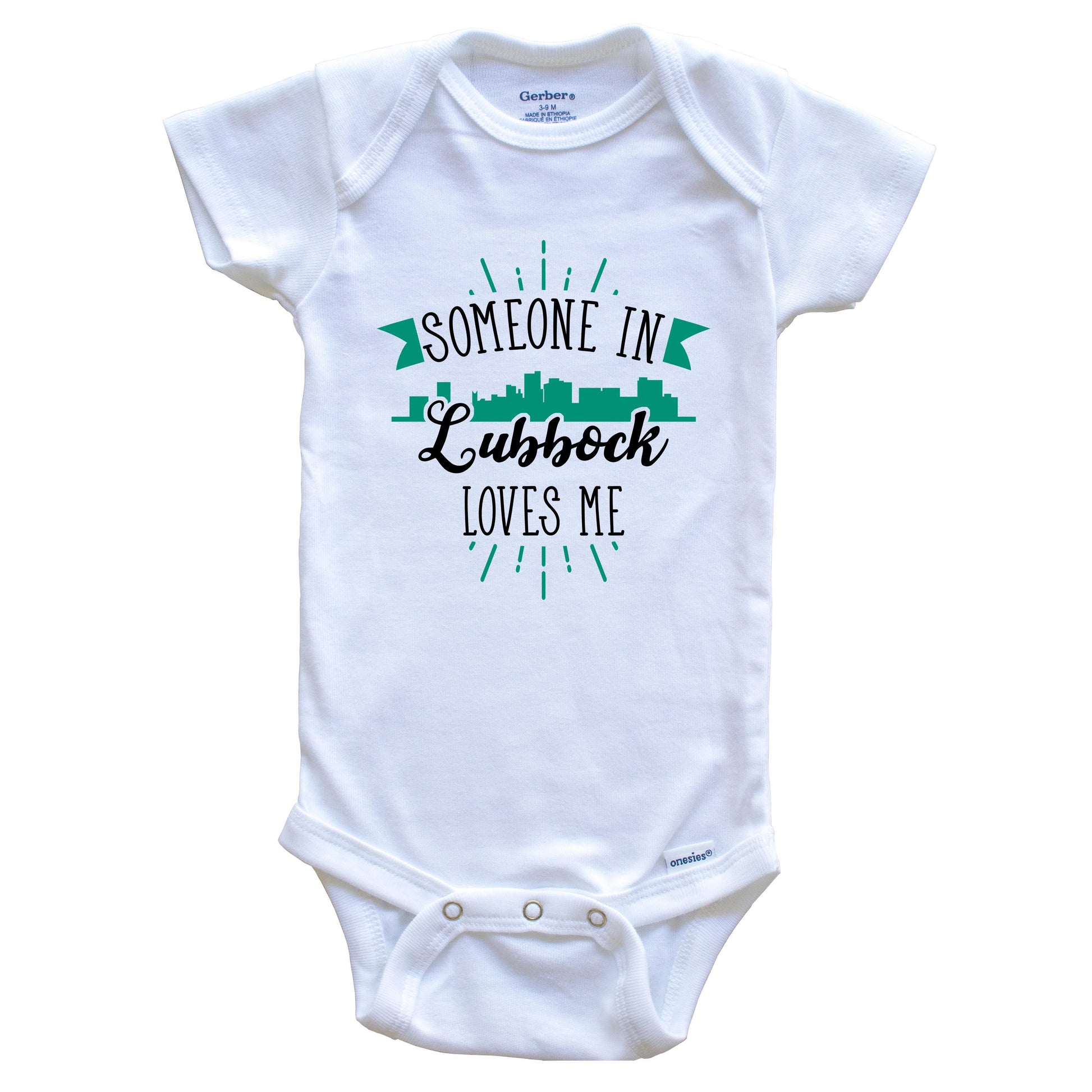 Someone In Lubbock Loves Me Lubbock TX Skyline Baby Onesie