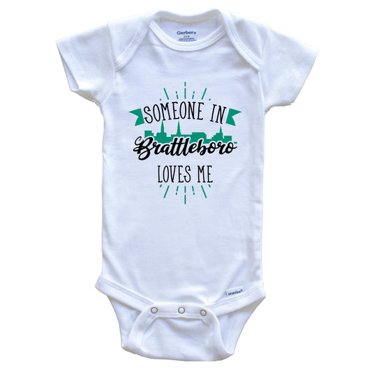 Someone In Brattleboro Loves Me Brattleboro VT Skyline Baby Onesie