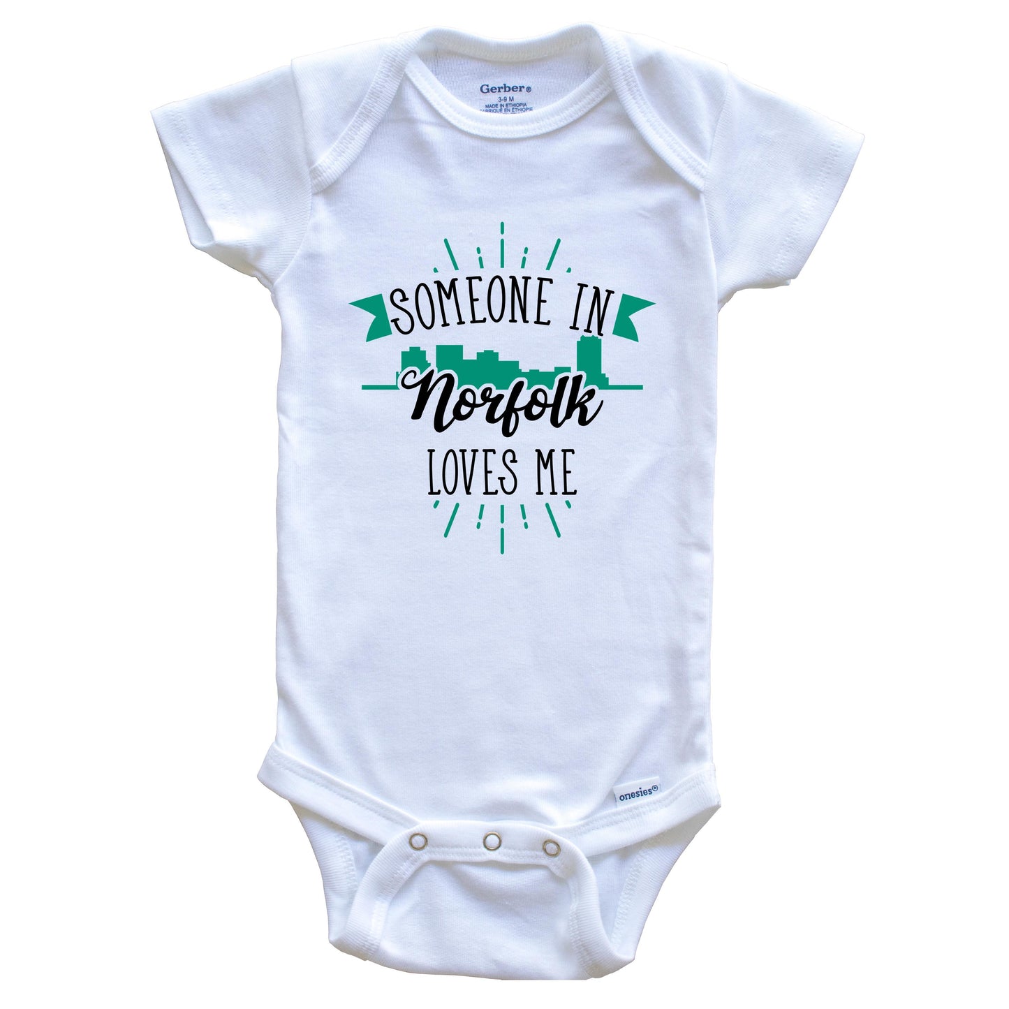 Someone In Norfolk Loves Me Norfolk VA Skyline Baby Onesie