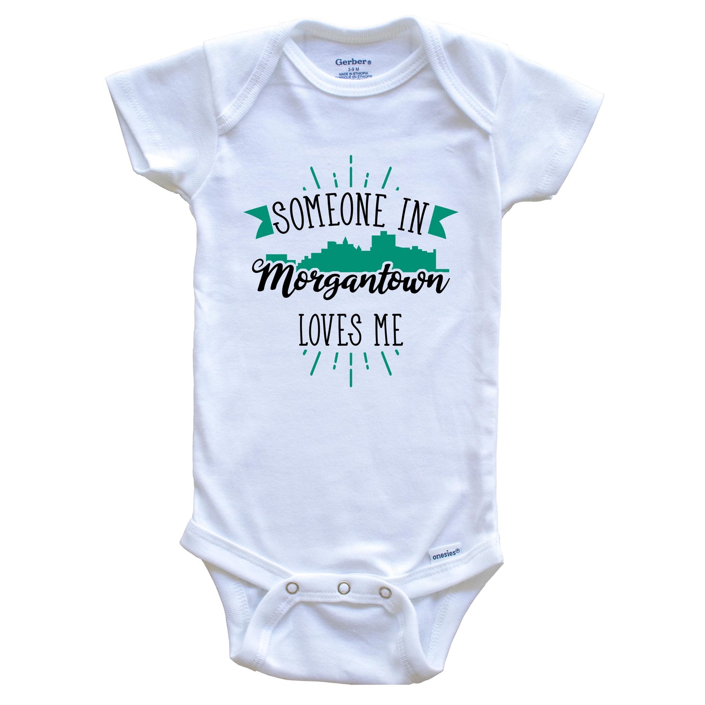 Someone In Morgantown Loves Me Morgantown WV Skyline Baby Onesie