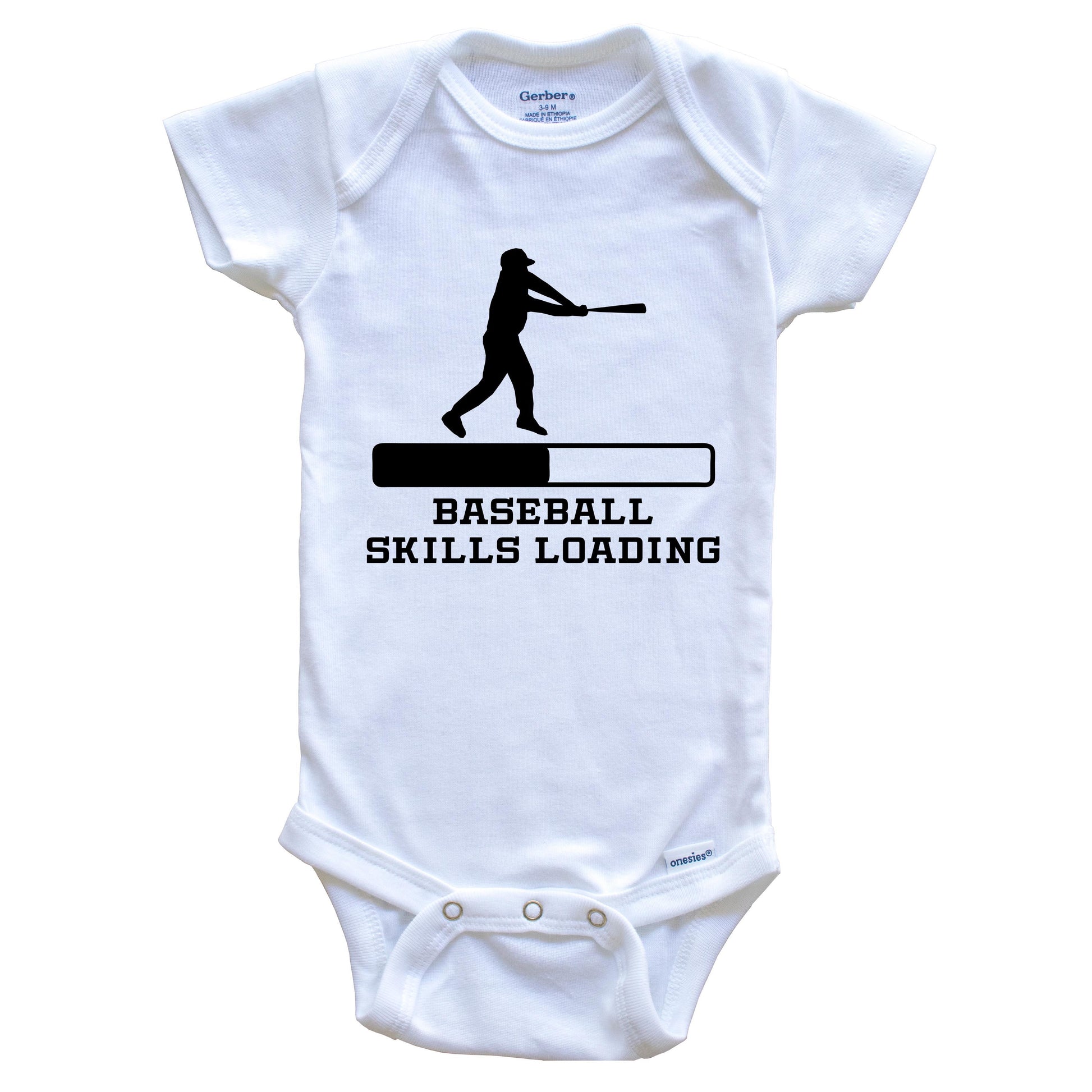 Baseball Skills Loading Funny Sports Humor Baby Onesie