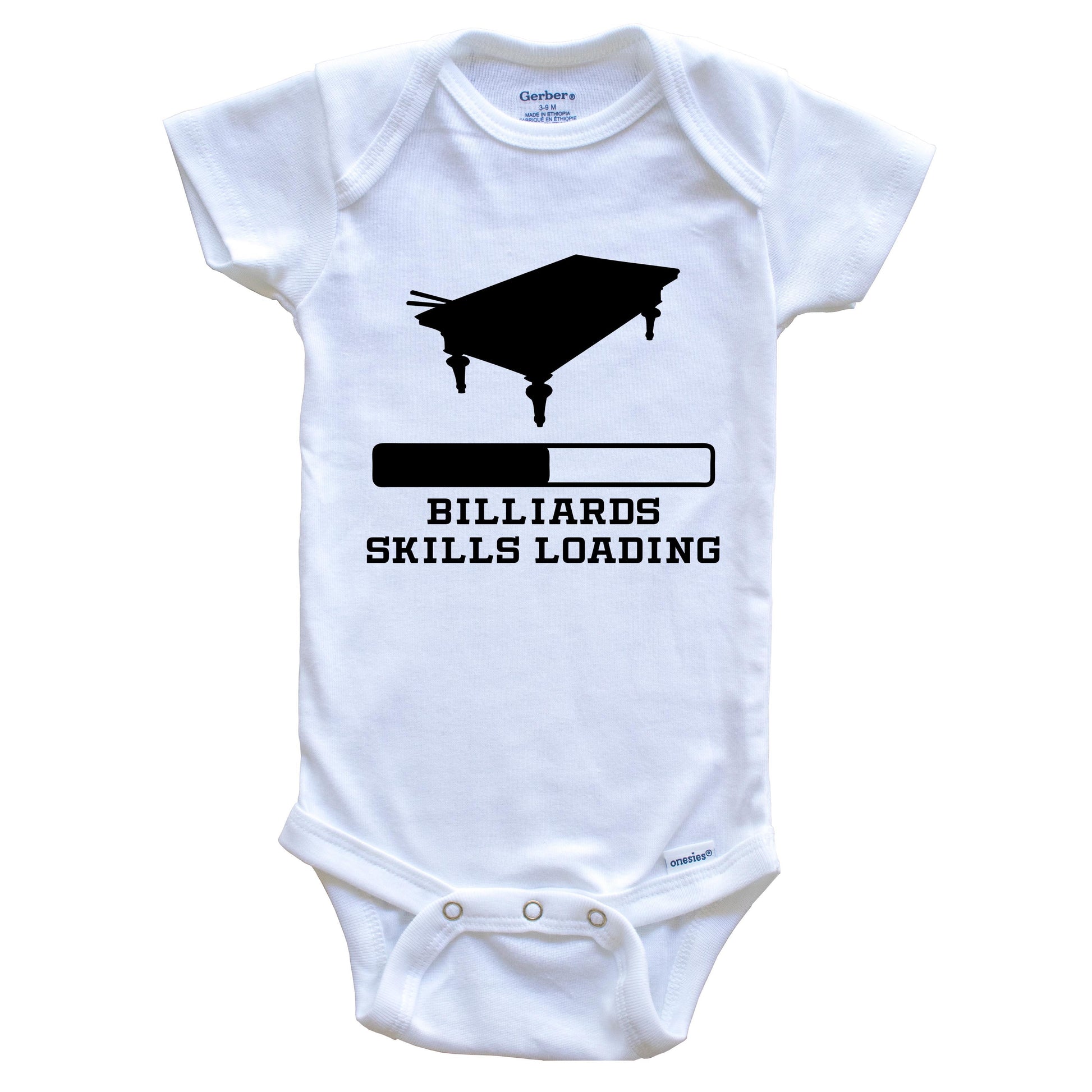 Billiards Skills Loading Funny Pool Player Humor Baby Onesie