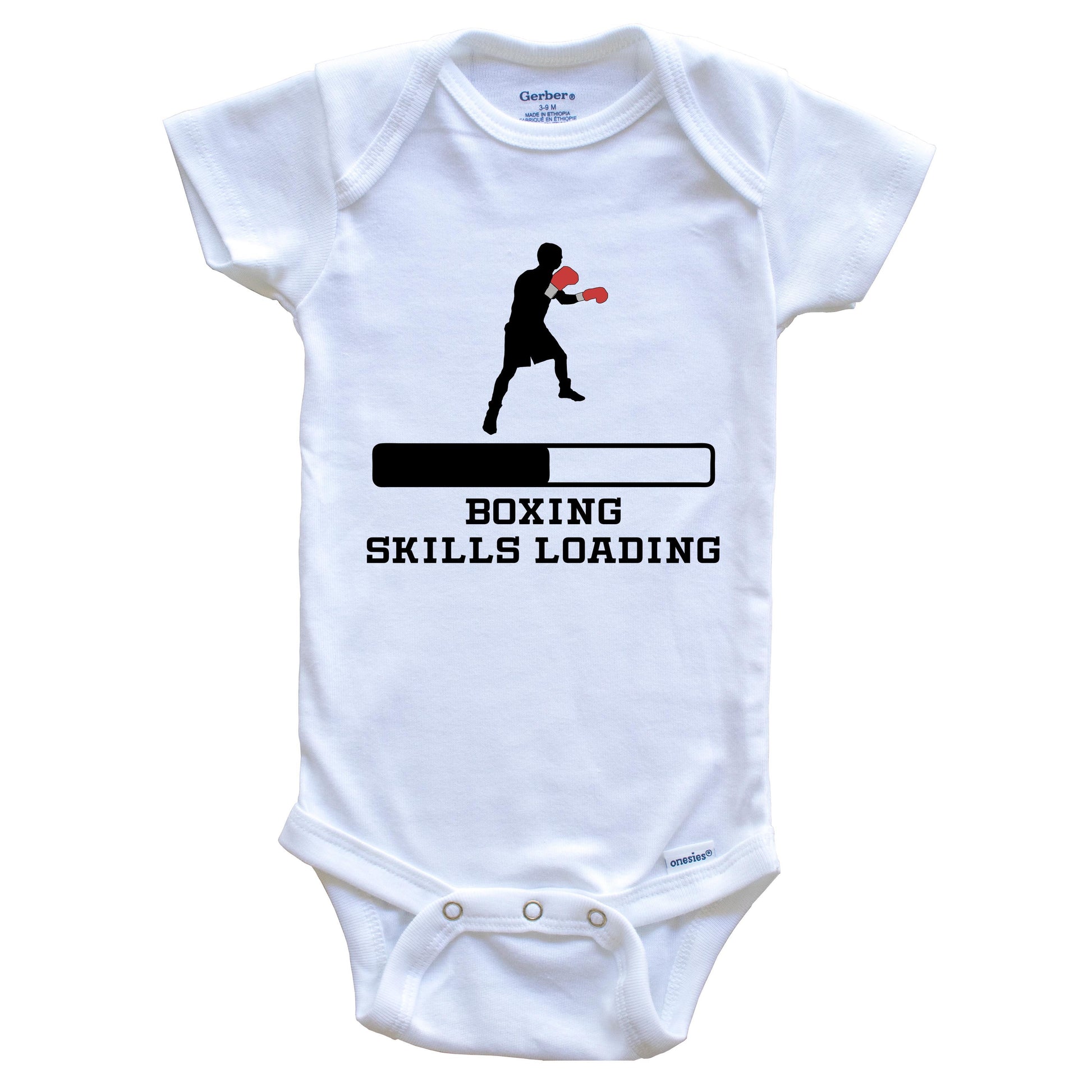 Boxing Skills Loading Funny Sports Humor Baby Onesie