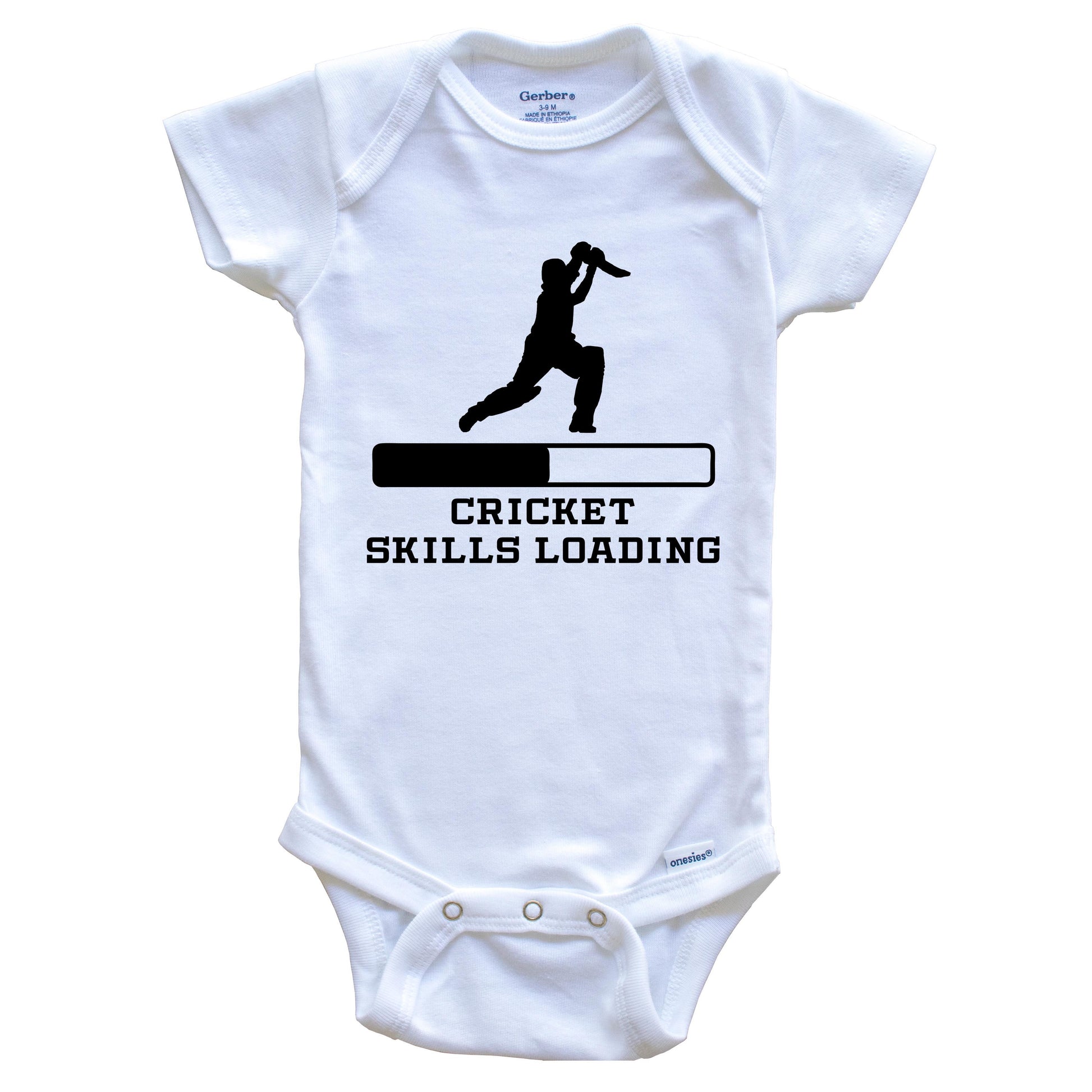 Cricket Skills Loading Funny Sports Humor Baby Onesie