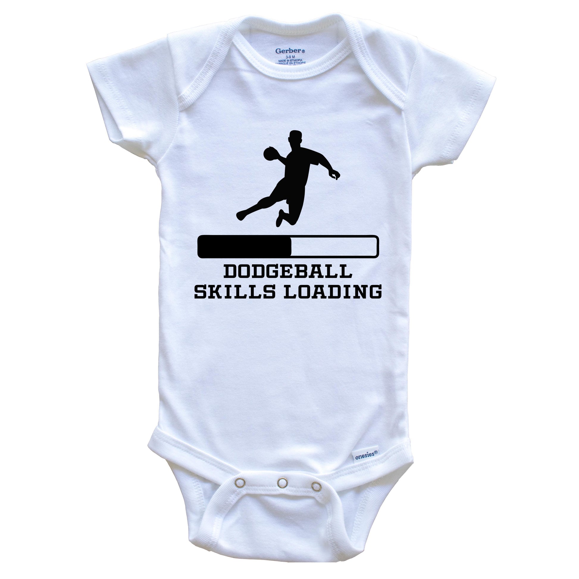 Dodgeball Skills Loading Funny Sports Humor Baby Onesie