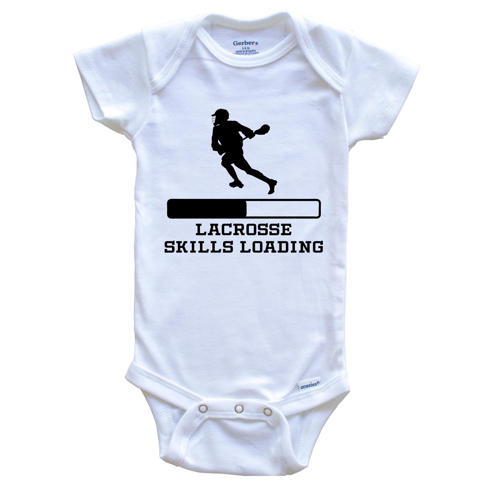 Lacrosse Skills Loading Funny Sports Humor Baby Onesie
