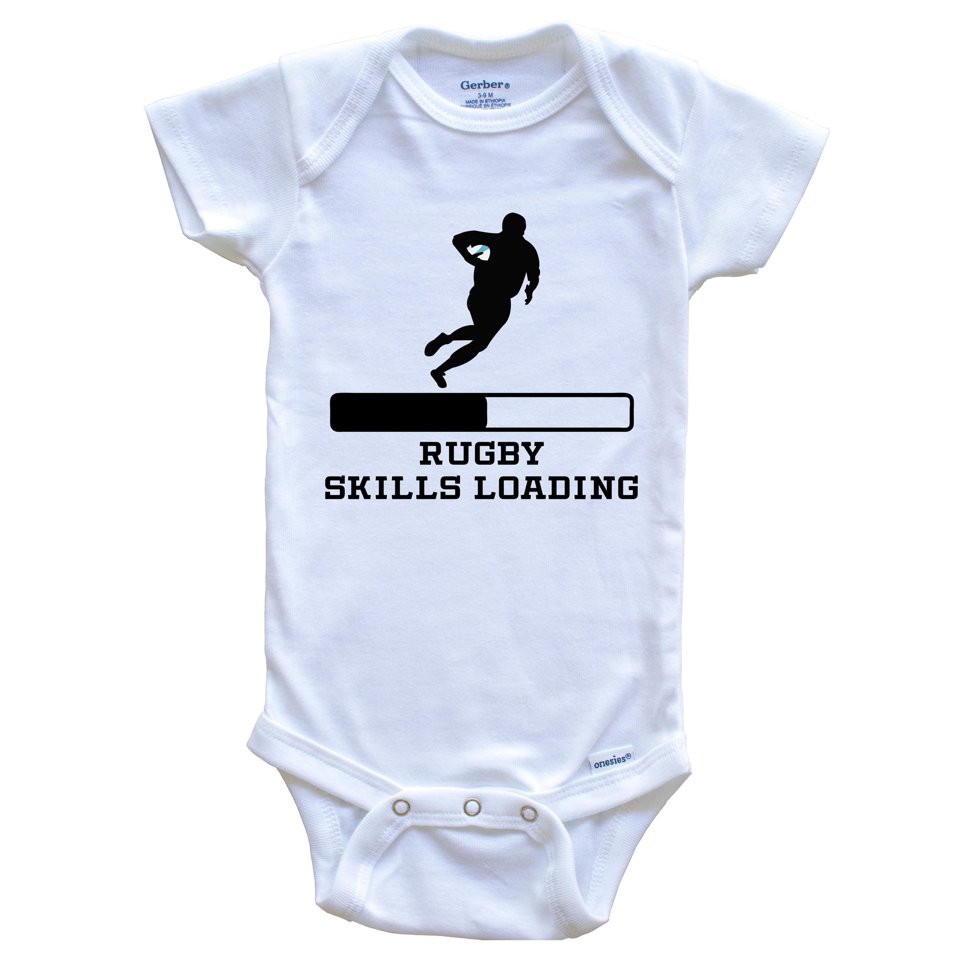 Rugby Skills Loading Funny Sports Humor Baby Onesie