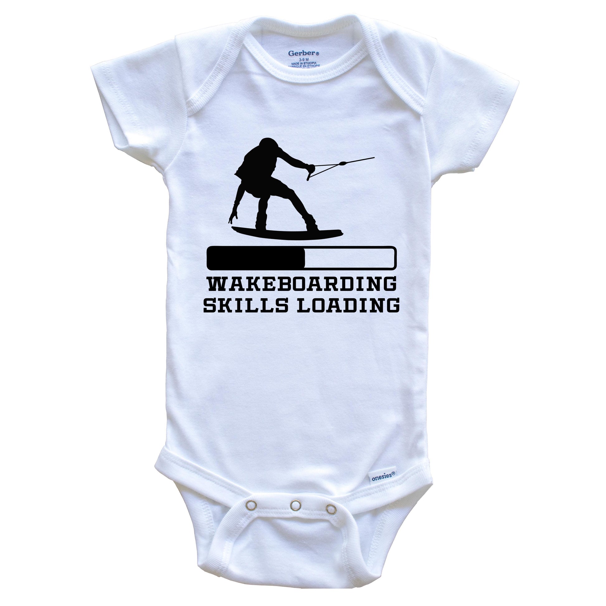 Wakeboarding Skills Loading Funny Wakeboard Humor Baby Onesie