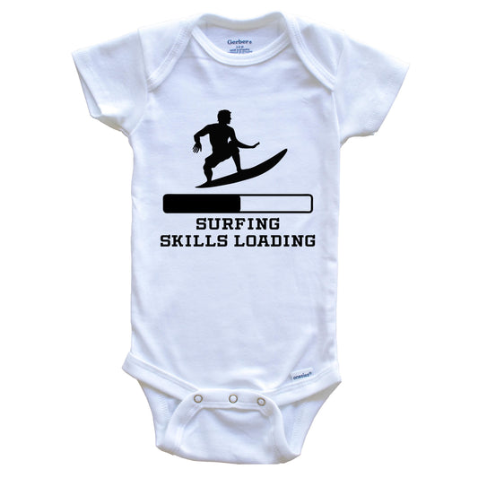 Surfing Skills Loading Funny Surfer Humor Baby Onesie
