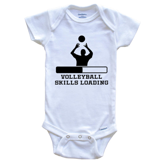 Volleyball Skills Loading Funny Sports Humor Baby Onesie