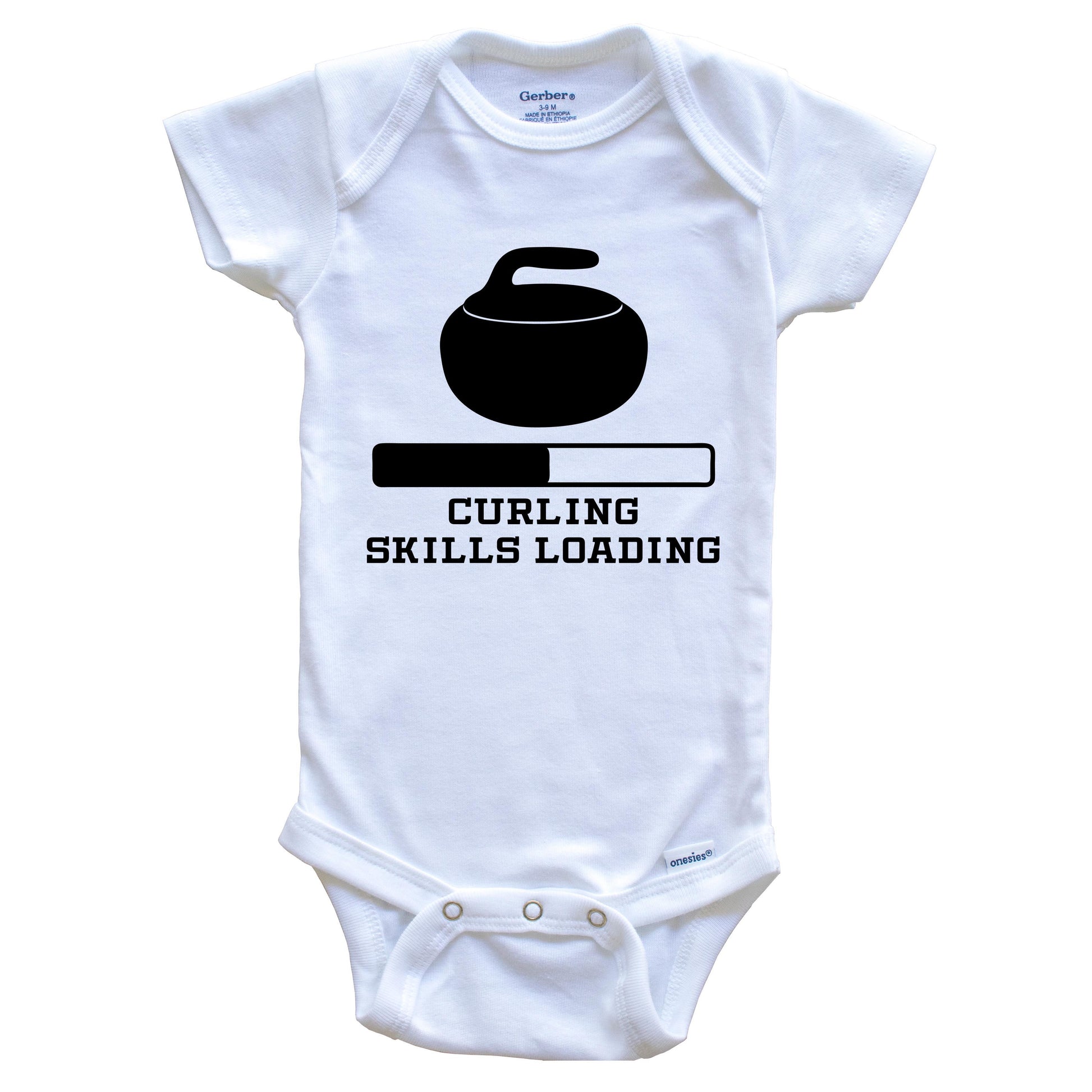 Curling Skills Loading Funny Sports Humor Baby Onesie