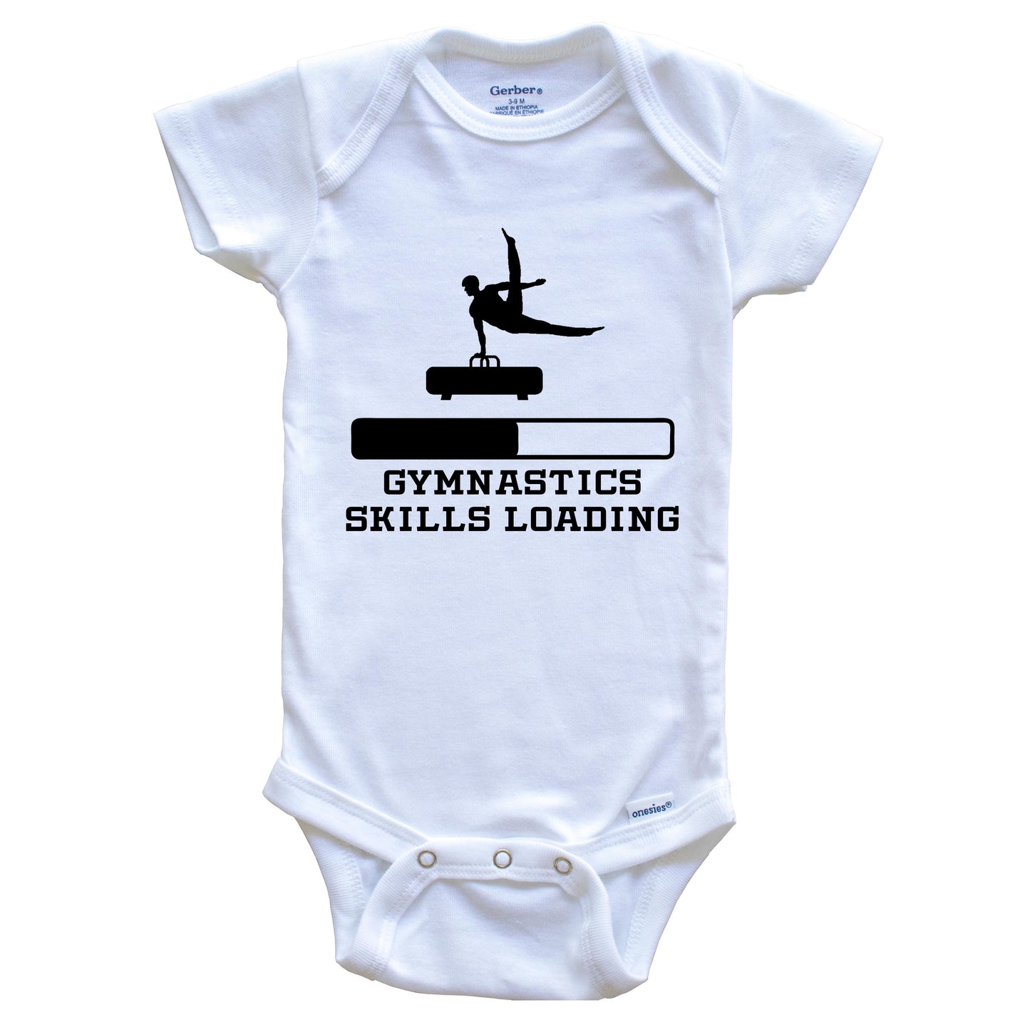Gymnastics Skills Loading Funny Sports Humor Baby Onesie