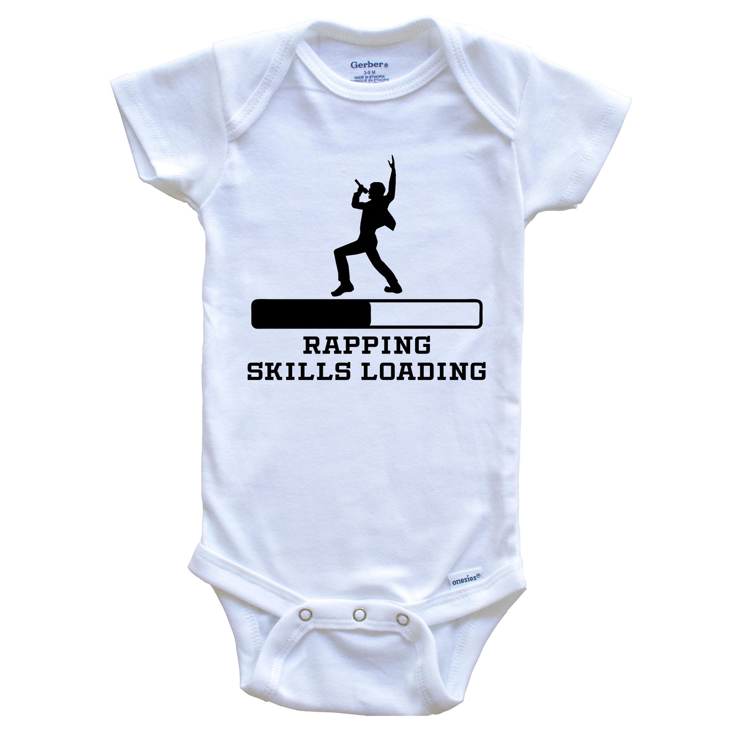 Rapping Skills Loading Funny Rap Humor Baby Onesie