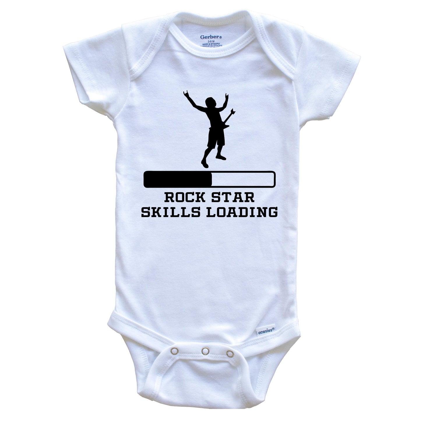 Rock Star Skills Loading Funny Rock Music Humor Baby Onesie