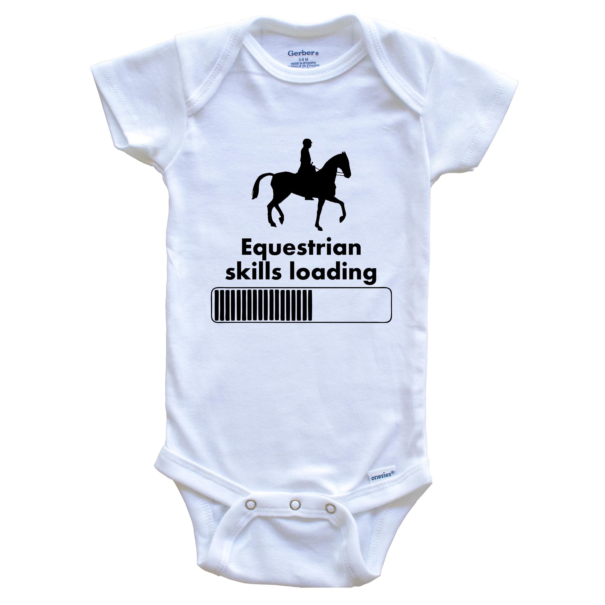 Equestrian Skills Loading Funny Horseback Riding Baby Onesie