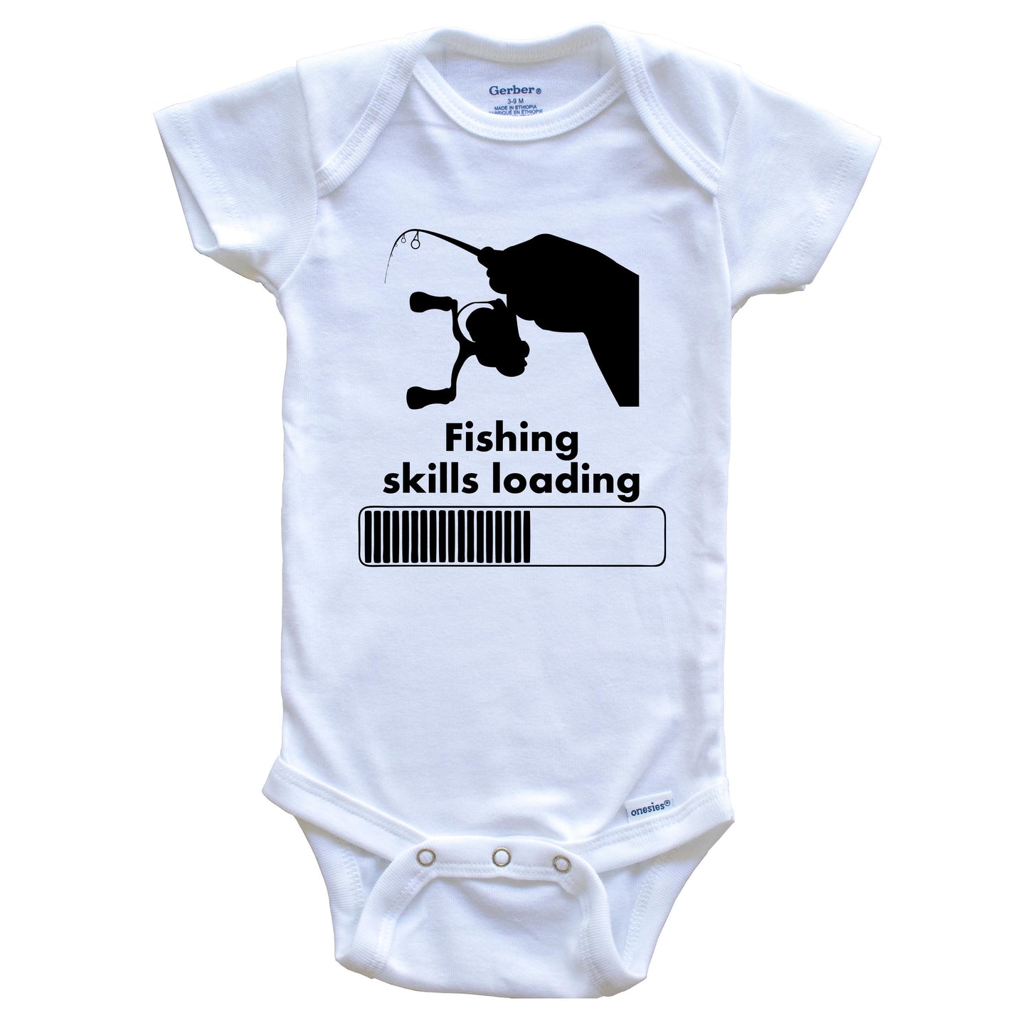 Fishing Skills Loading Funny Fisherman Baby Onesie