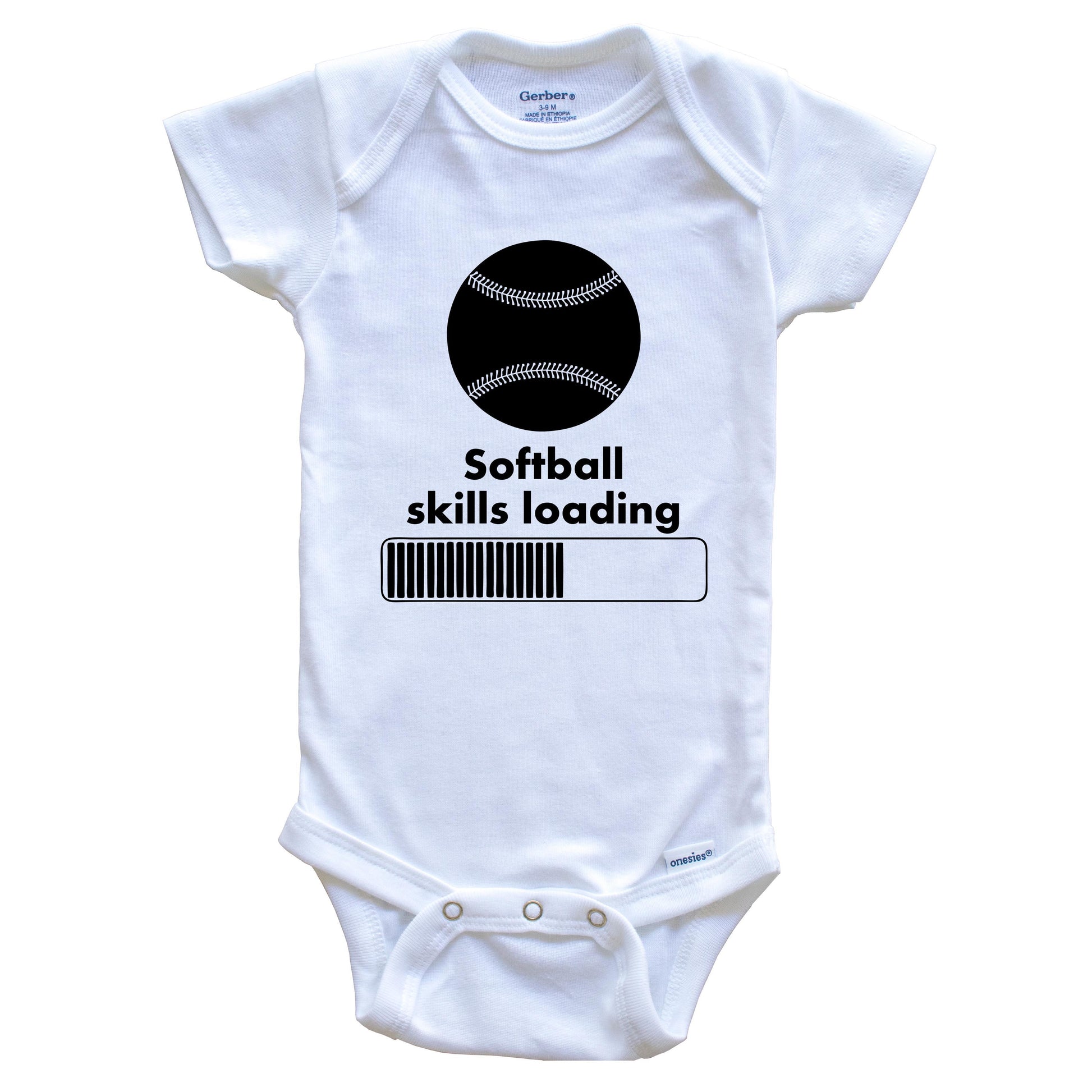 Softball Skills Loading Funny Baby Onesie