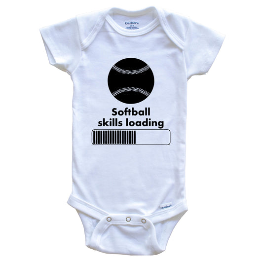 Softball Skills Loading Funny Baby Onesie