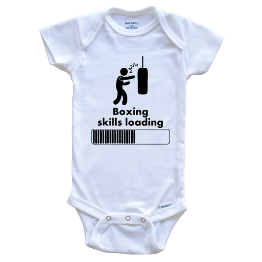 Boxing Skills Loading Funny Baby Onesie