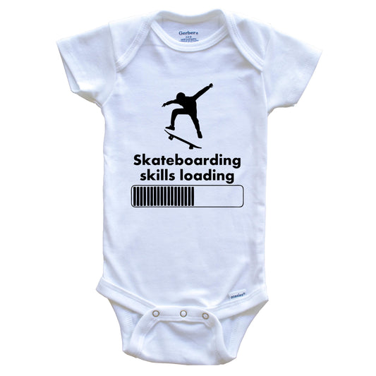 Skateboarding Skills Loading Funny Skateboard Baby Onesie