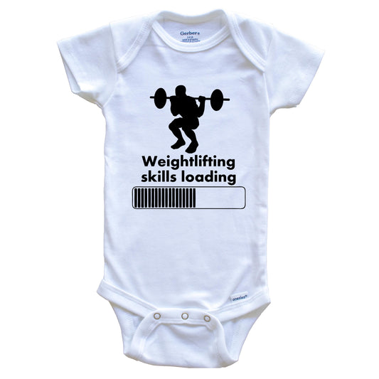 Weightlifting Skills Loading Funny Squats Baby Onesie
