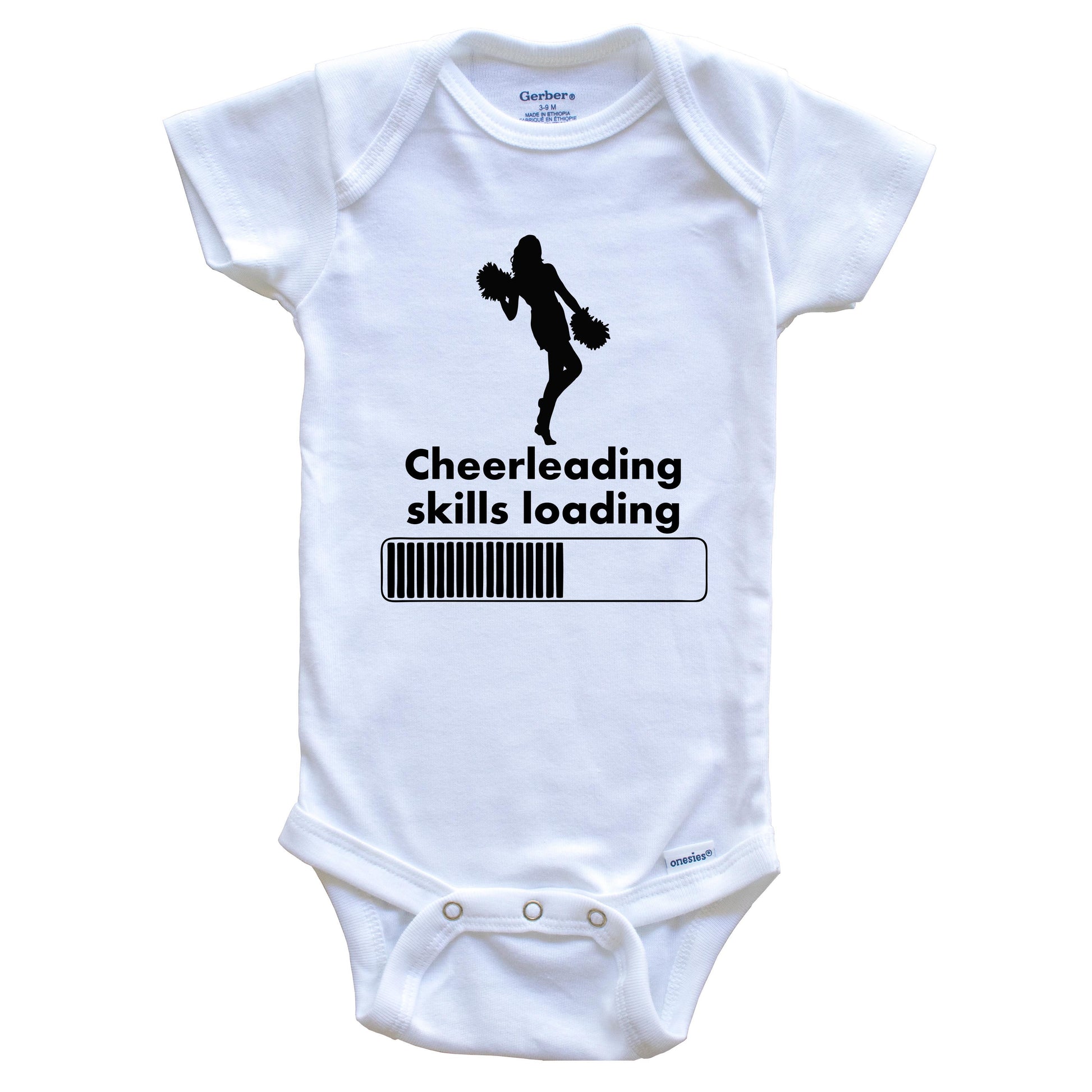 Cheerleading Skills Loading Funny Cheerleader Baby Onesie