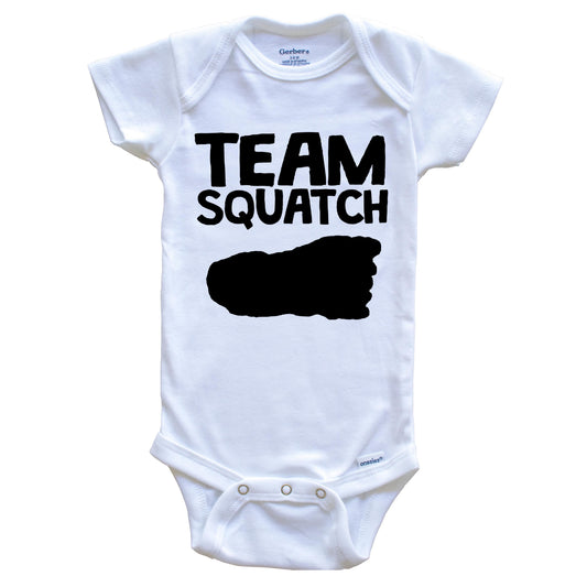 Team Squatch Funny Bigfoot Sasquatch Baby Onesie