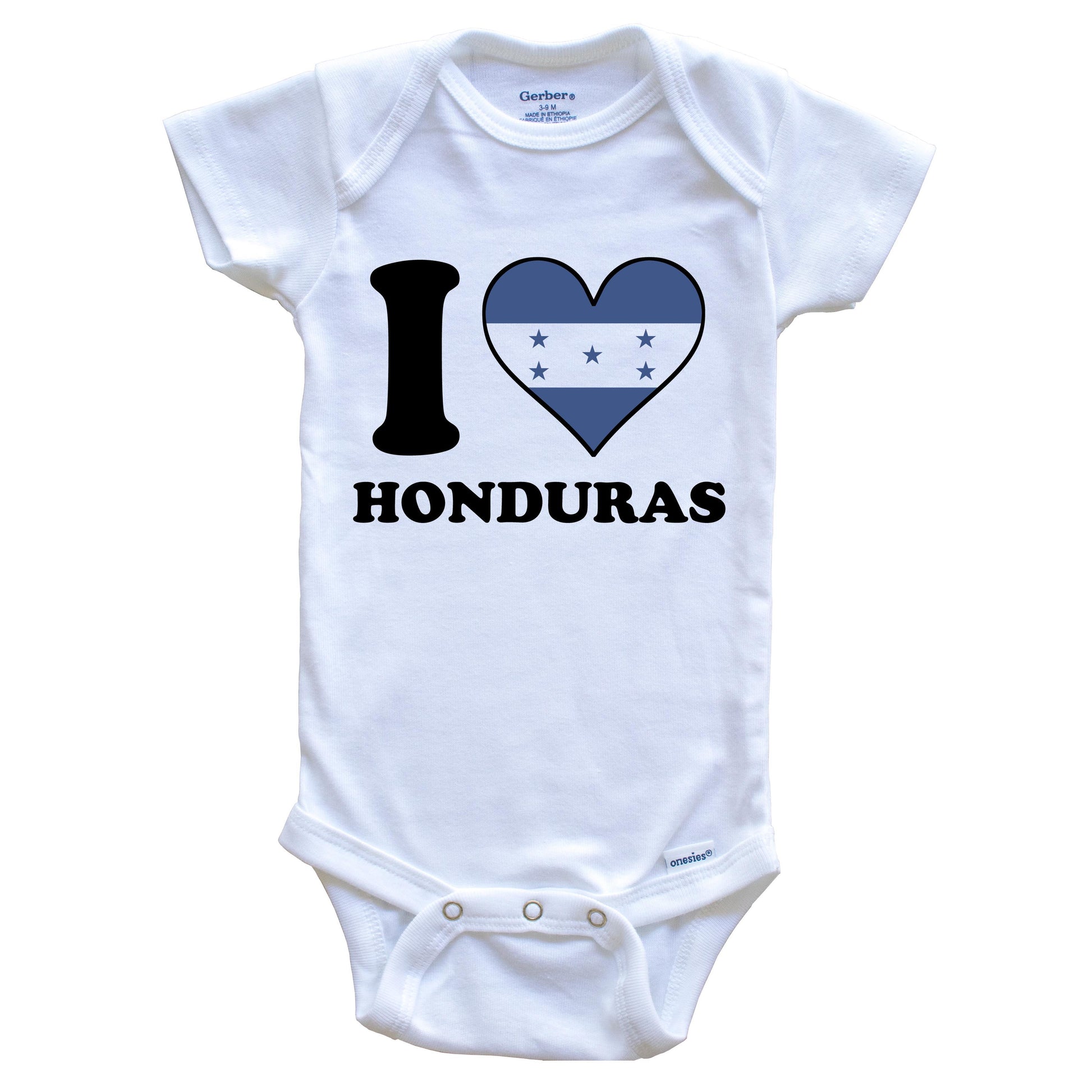 I Love Honduras Honduran Flag Heart Baby Onesie