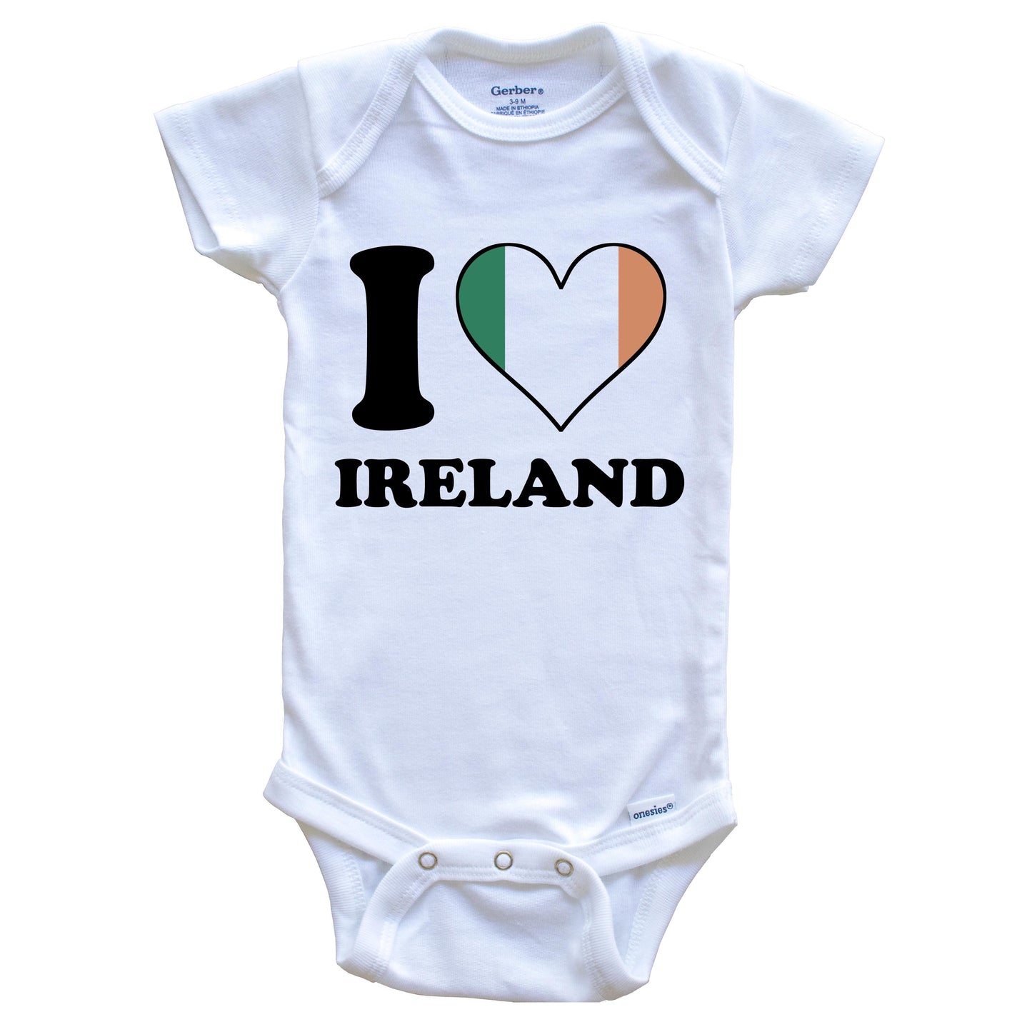 I Love Ireland Irish Flag Heart Baby Onesie