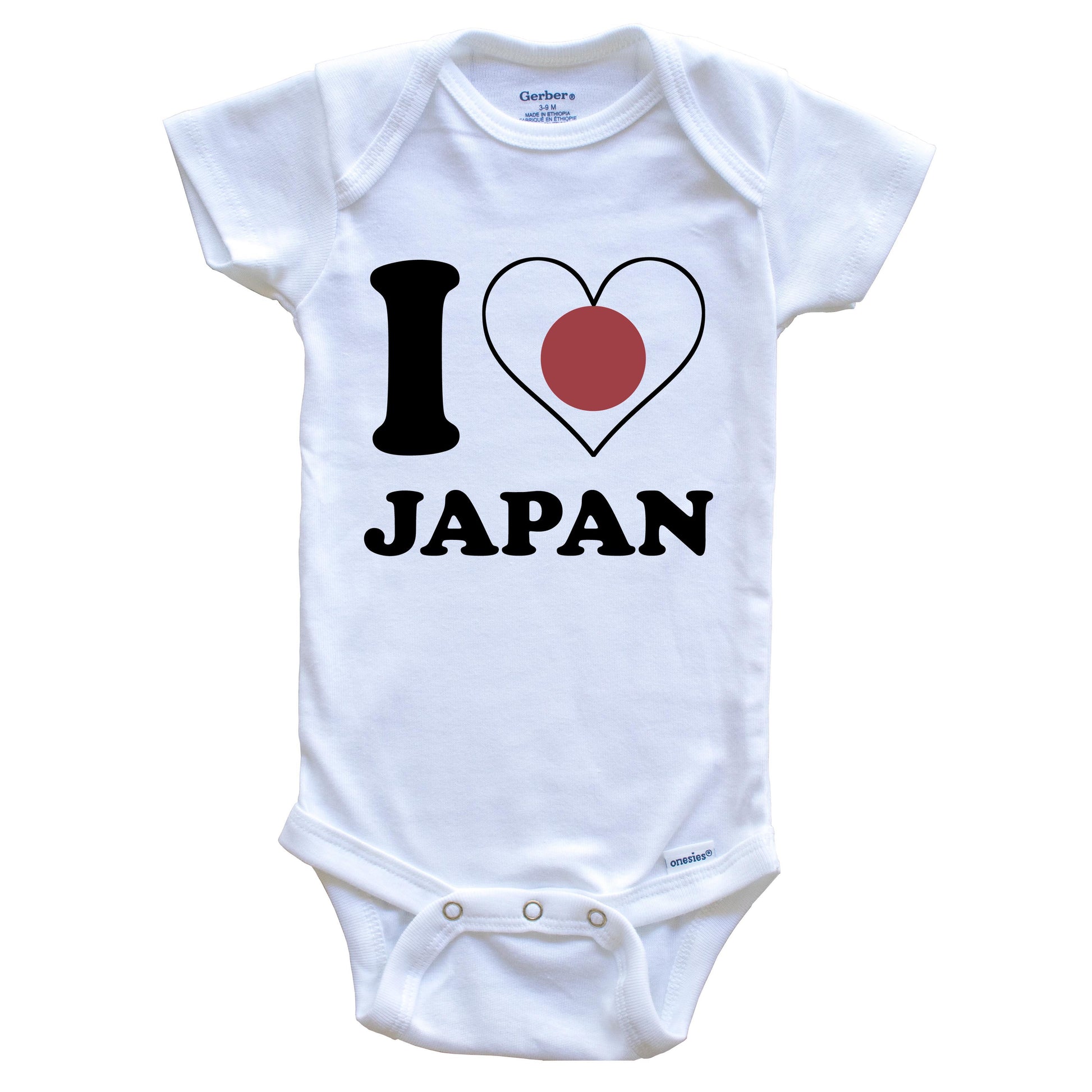 I Love Japan Japanese Flag Heart Baby Onesie