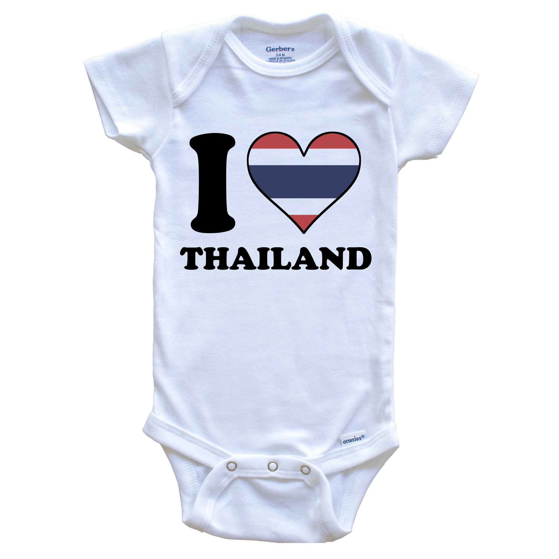 I Love Thailand Thai Flag Heart Baby Onesie