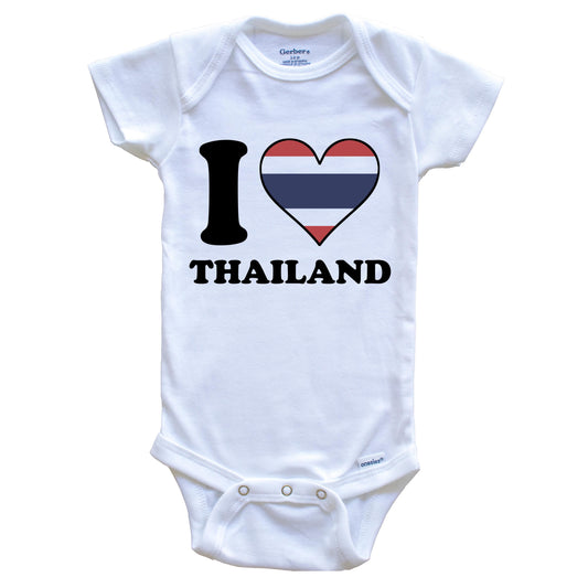 I Love Thailand Thai Flag Heart Baby Onesie