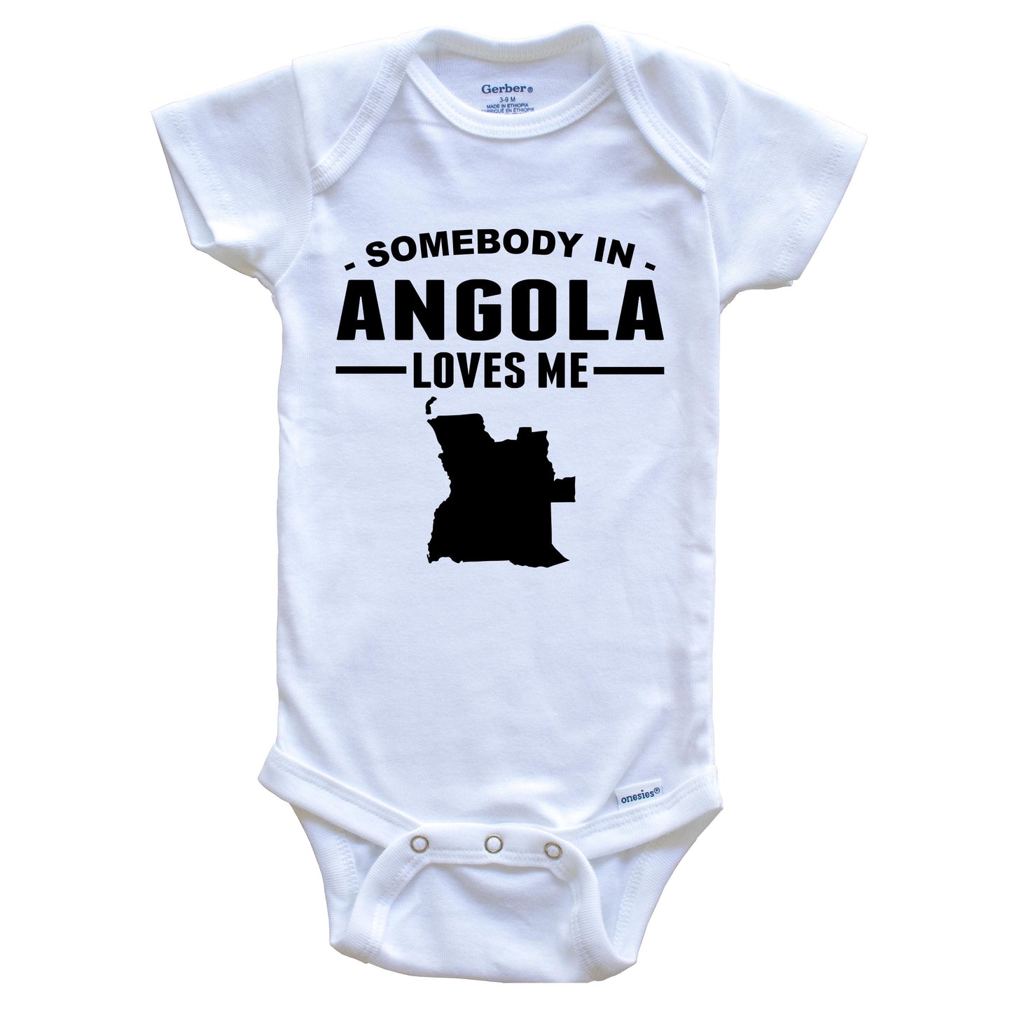 Somebody In Angola Loves Me Baby Onesie