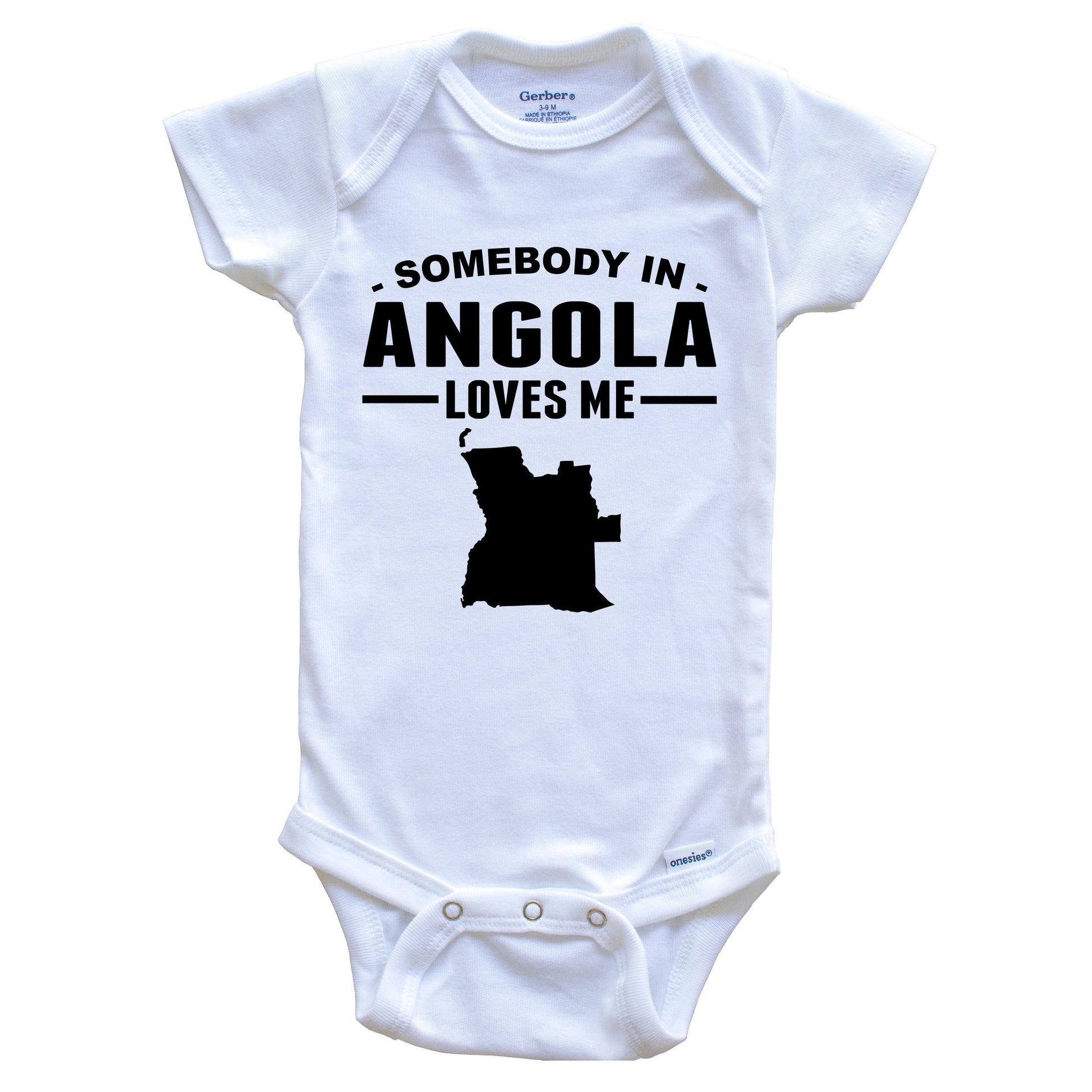 Somebody In Angola Loves Me Baby Onesie