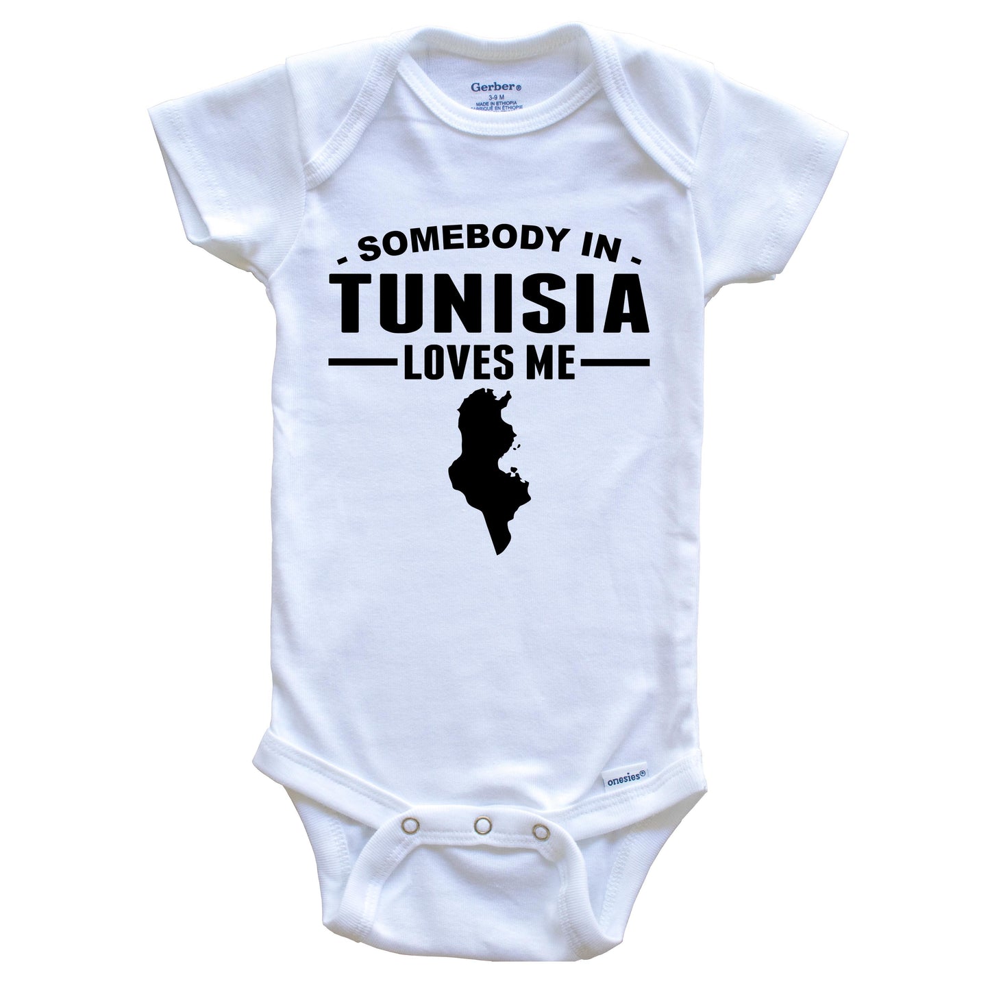 Somebody In Tunisia Loves Me Baby Onesie