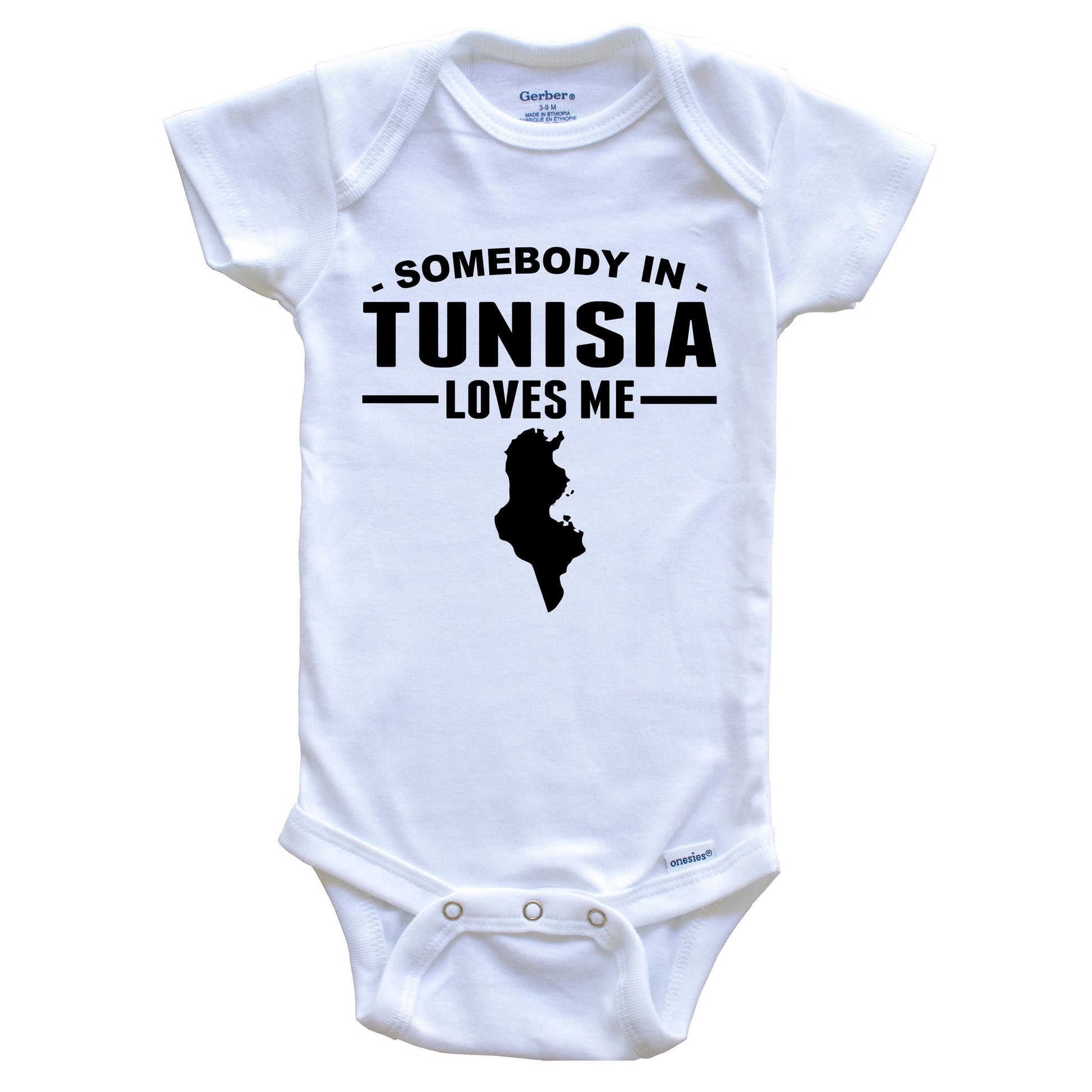 Somebody In Tunisia Loves Me Baby Onesie