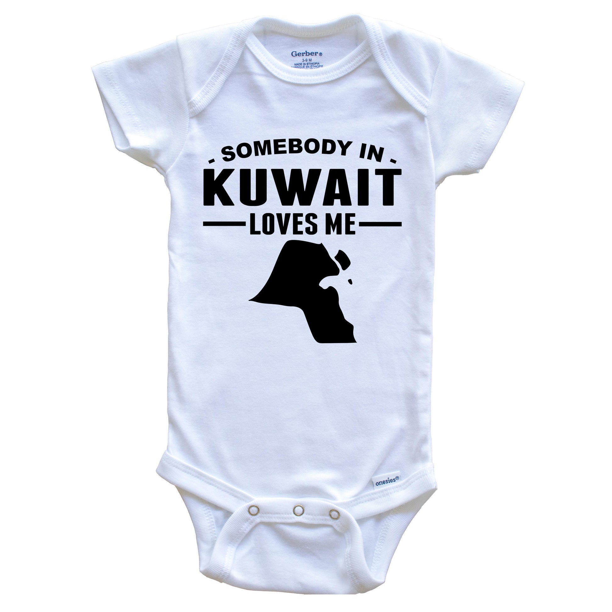 Somebody In Kuwait Loves Me Baby Onesie