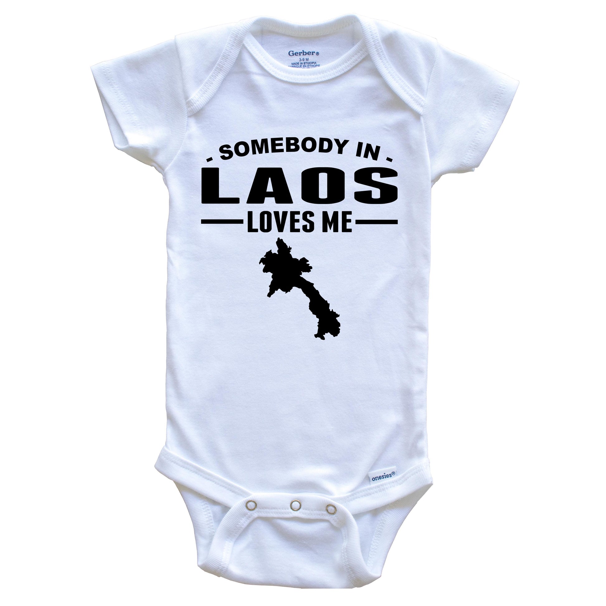 Somebody In Laos Loves Me Baby Onesie