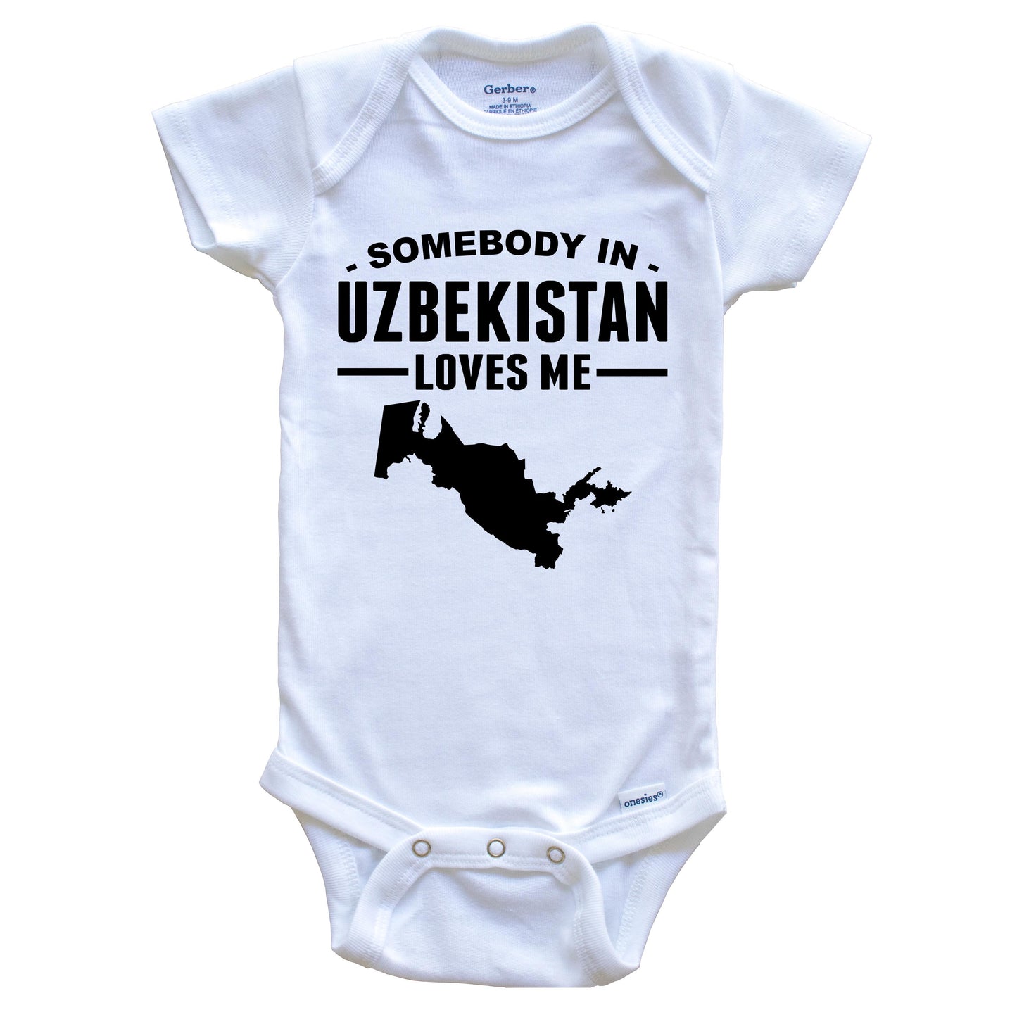 Somebody In Uzbekistan Loves Me Baby Onesie