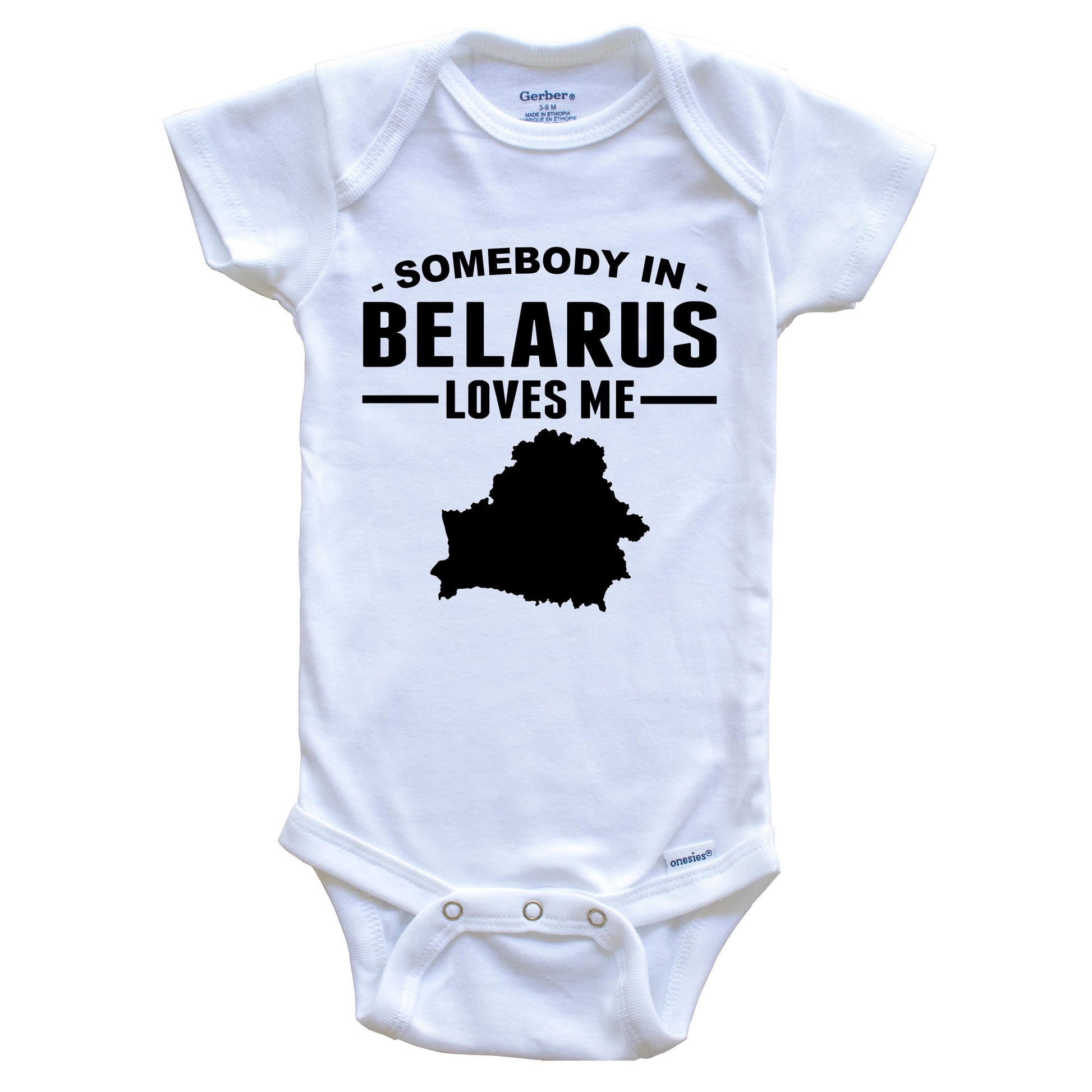 Somebody In Belarus Loves Me Baby Onesie