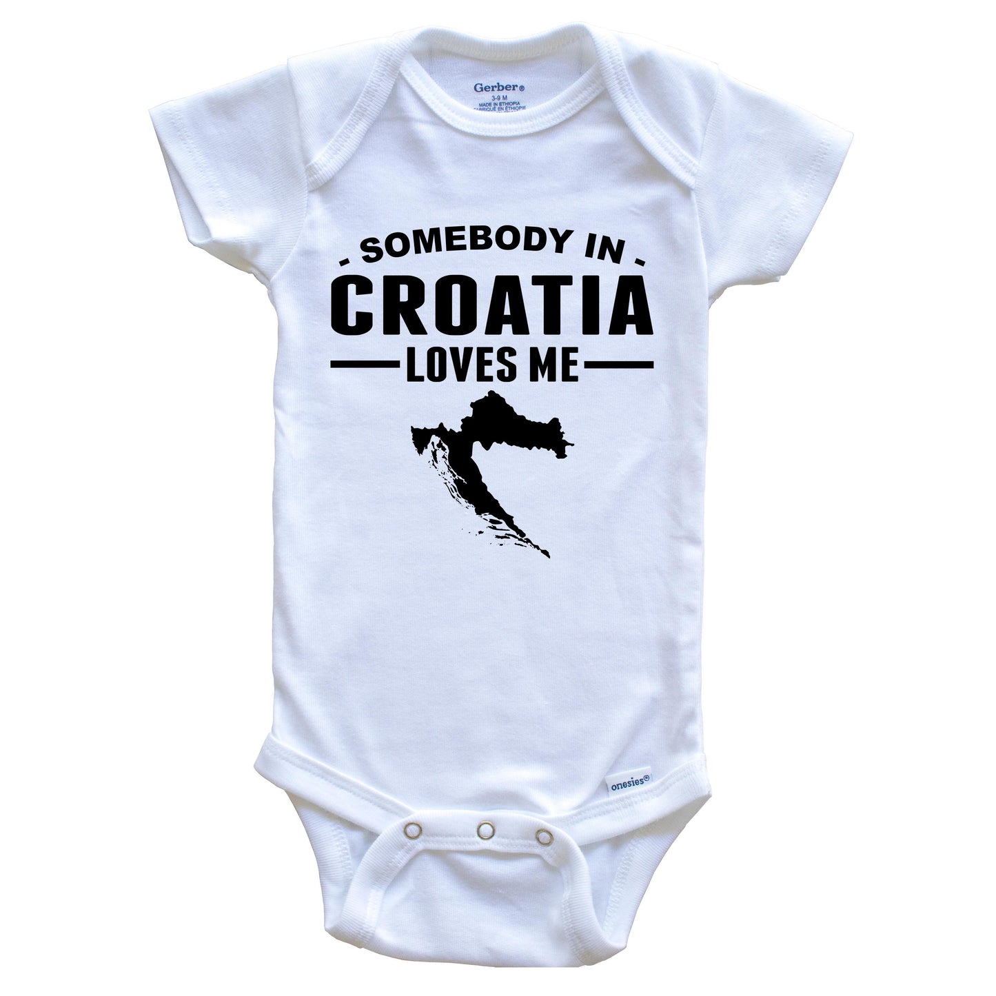 Somebody In Croatia Loves Me Baby Onesie