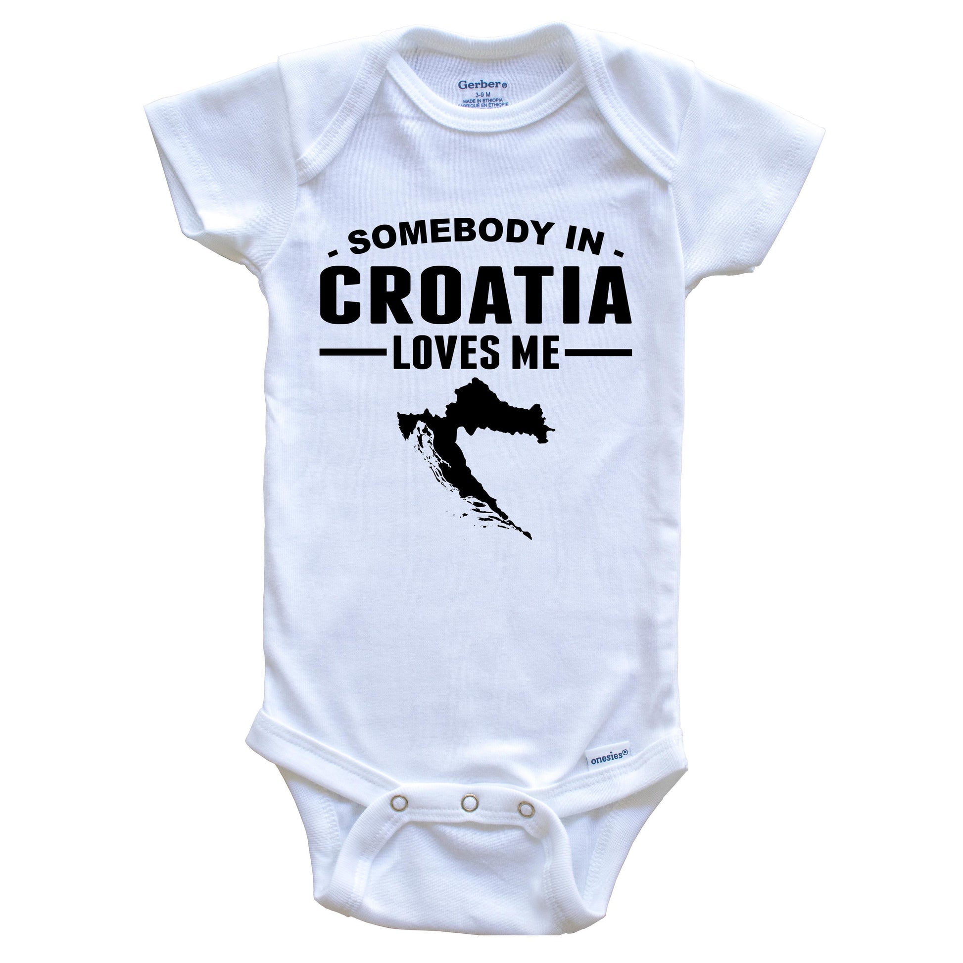 Somebody In Croatia Loves Me Baby Onesie